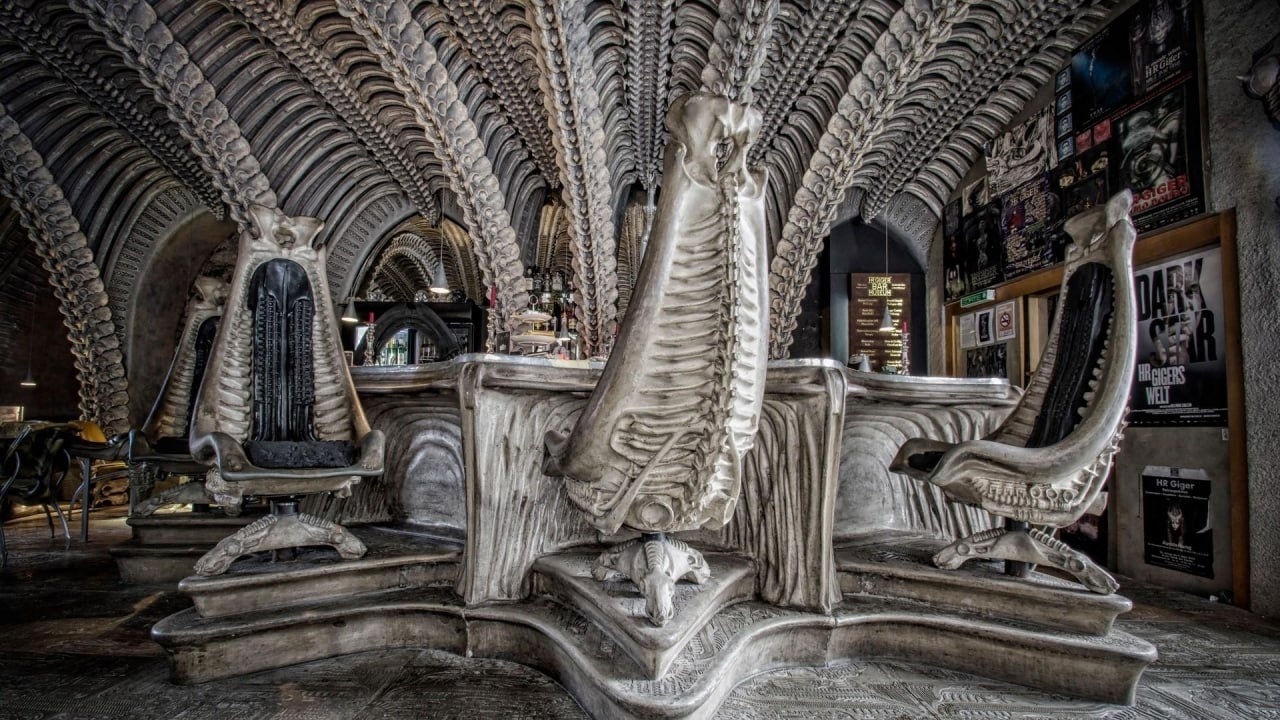 A creepy bar in Switzerland opened by HR Giger, the artist who designed Alien - Vertical video, Innovations, Bar, Stranger, Design, Interior Design, Project, Video, Longpost