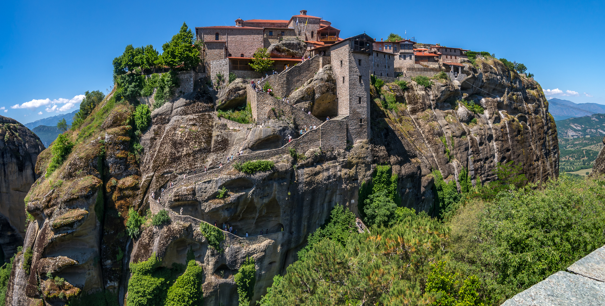 Megalou Meteorou (Great Meteoron) Monastery. Greece - My, Greece, Meteora Monastery, Panoramic shooting, Longpost