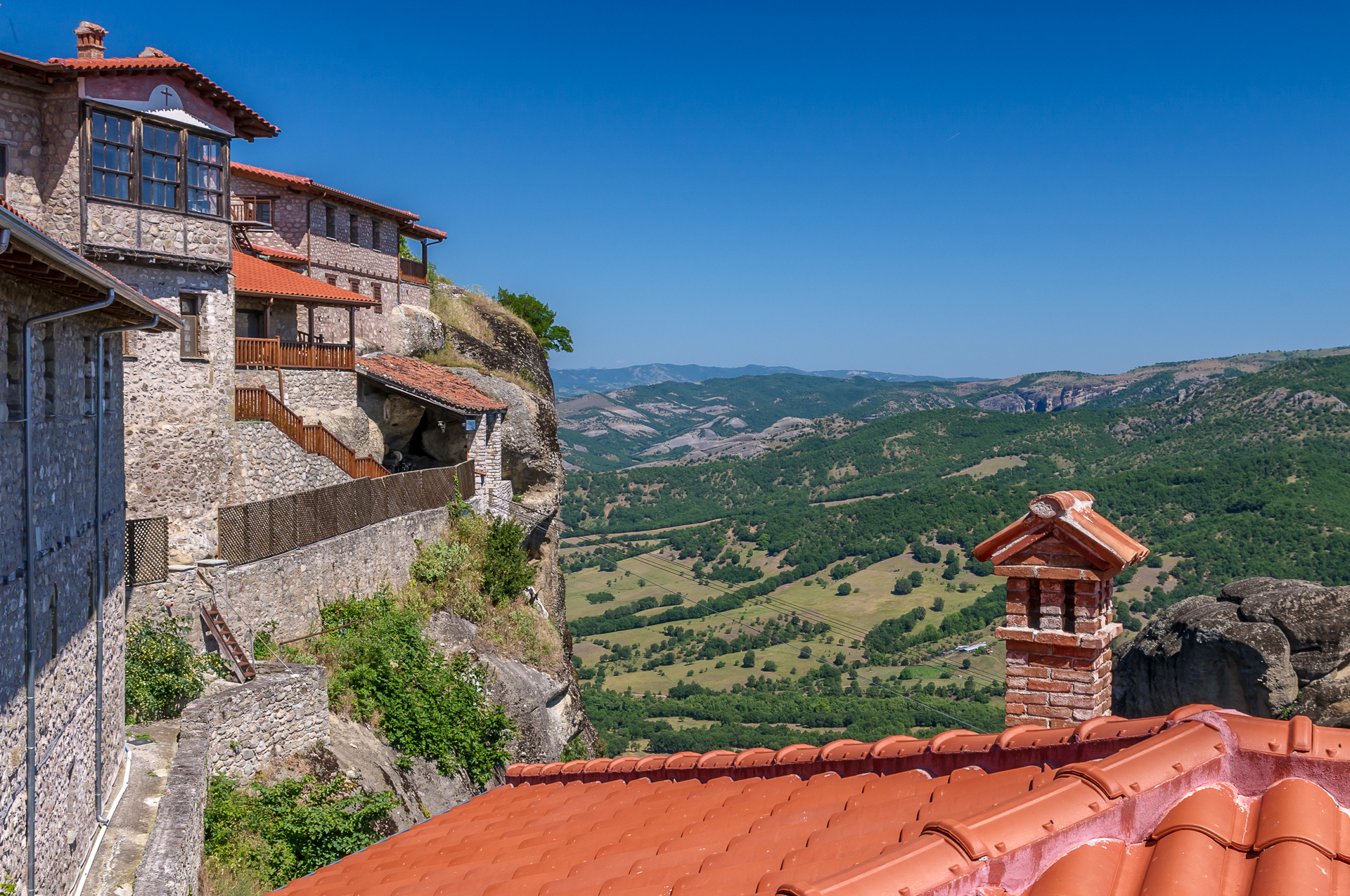 Megalou Meteorou (Great Meteoron) Monastery. Greece - My, Greece, Meteora Monastery, Panoramic shooting, Longpost