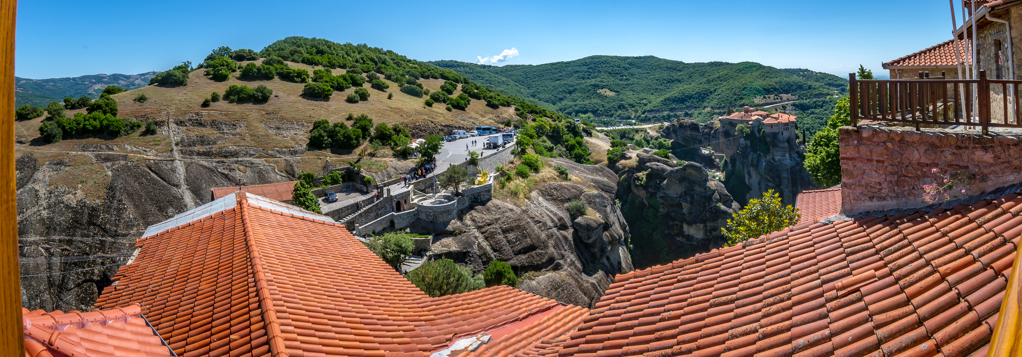 Megalou Meteorou (Great Meteoron) Monastery. Greece - My, Greece, Meteora Monastery, Panoramic shooting, Longpost