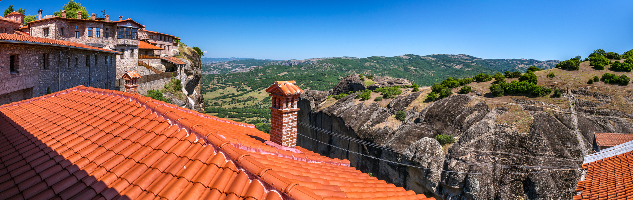 Megalou Meteorou (Great Meteoron) Monastery. Greece - My, Greece, Meteora Monastery, Panoramic shooting, Longpost