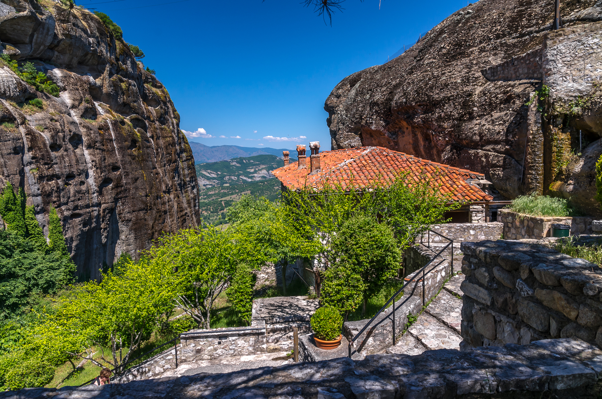 Megalou Meteorou (Great Meteoron) Monastery. Greece - My, Greece, Meteora Monastery, Panoramic shooting, Longpost