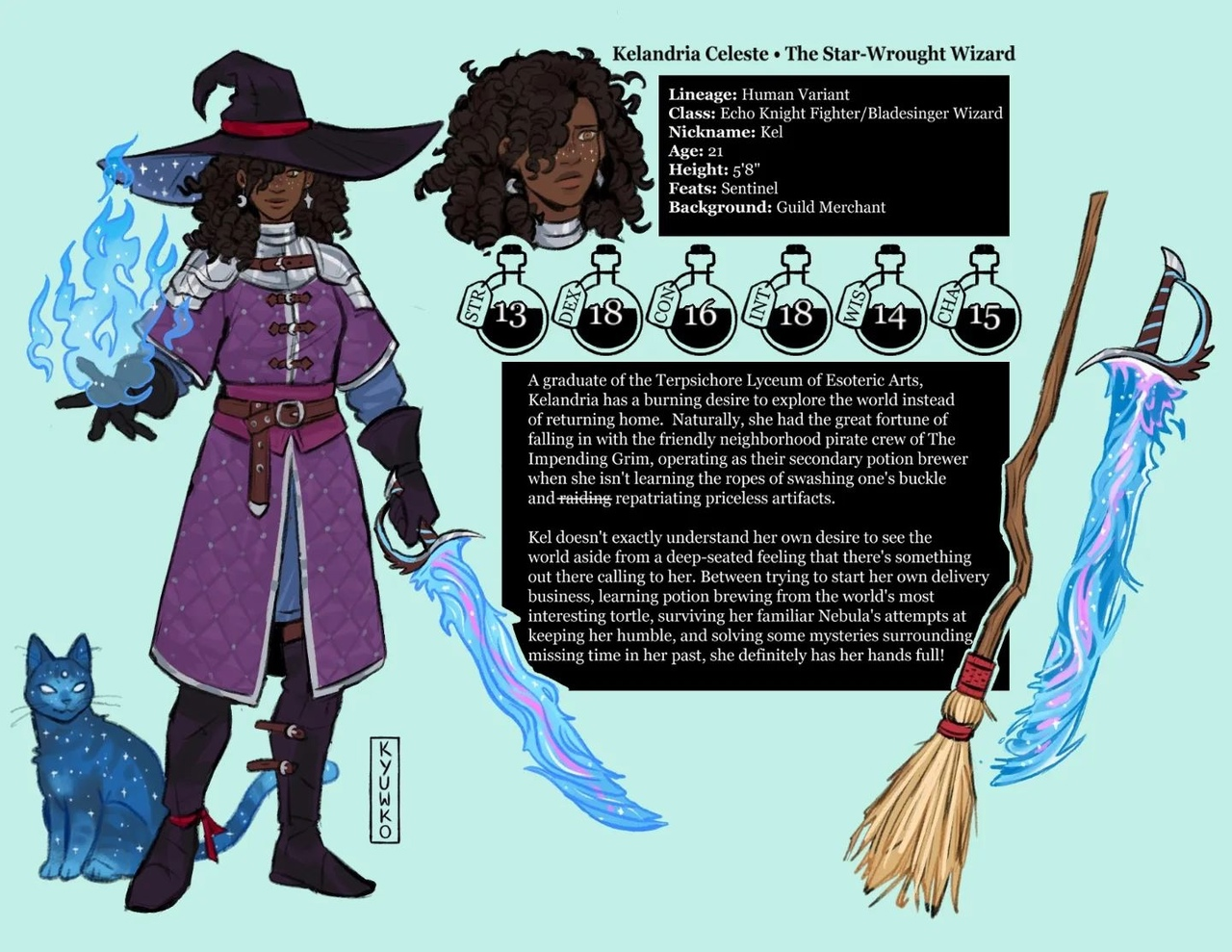 Interesting characters for DnD games in the art of the artist kyuwkou - Character Sheet, Art, Fantasy, Tabletop role-playing games, Dungeons & dragons, Artist, Longpost, beauty, Kyuwkou