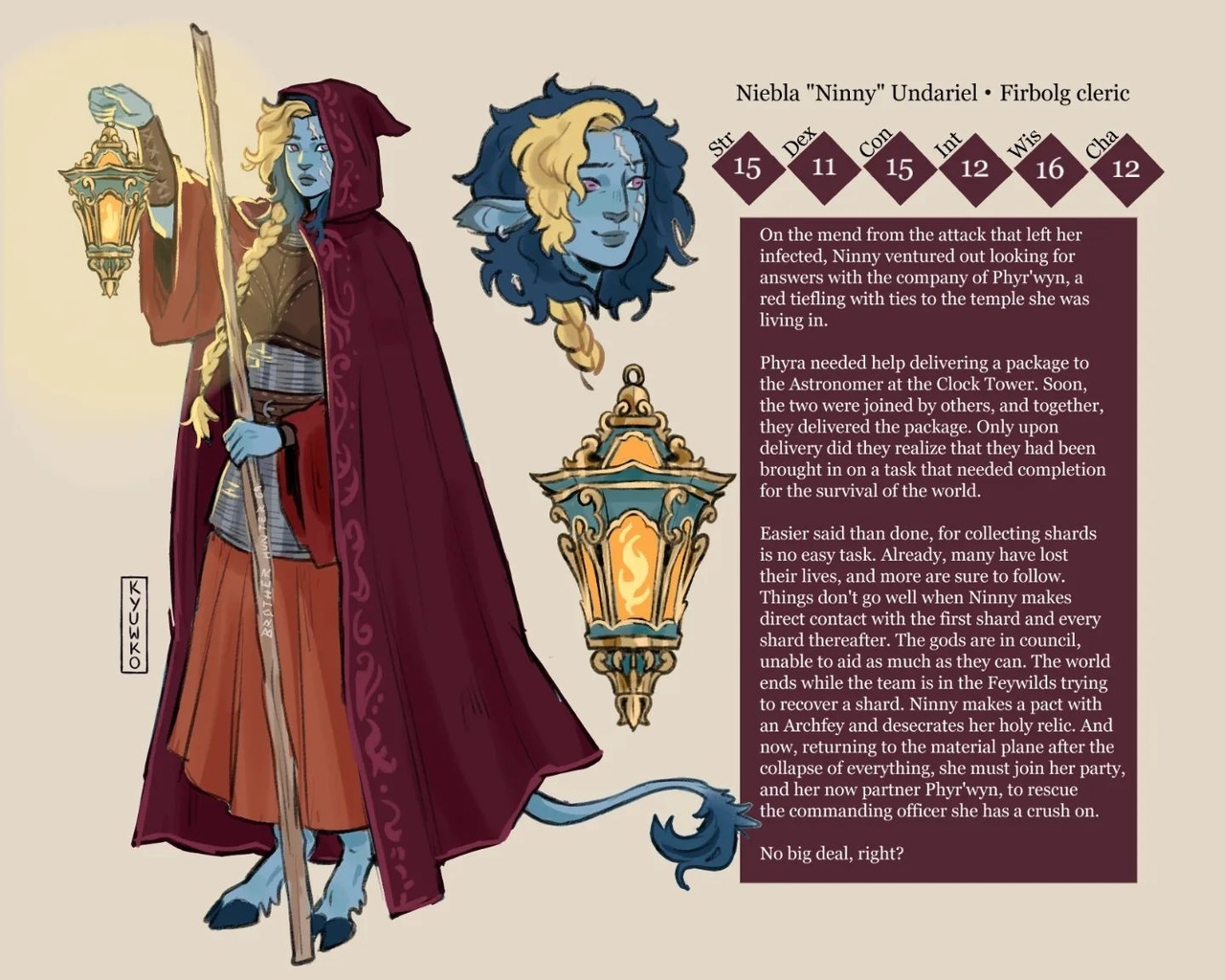 Interesting characters for DnD games in the art of the artist kyuwkou - Character Sheet, Art, Fantasy, Tabletop role-playing games, Dungeons & dragons, Artist, Longpost, beauty, Kyuwkou