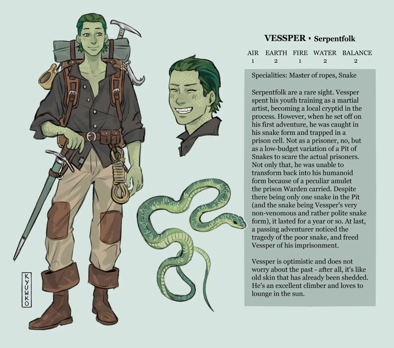 Interesting characters for DnD games in the art of the artist kyuwkou - Character Sheet, Art, Fantasy, Tabletop role-playing games, Dungeons & dragons, Artist, Longpost, beauty, Kyuwkou