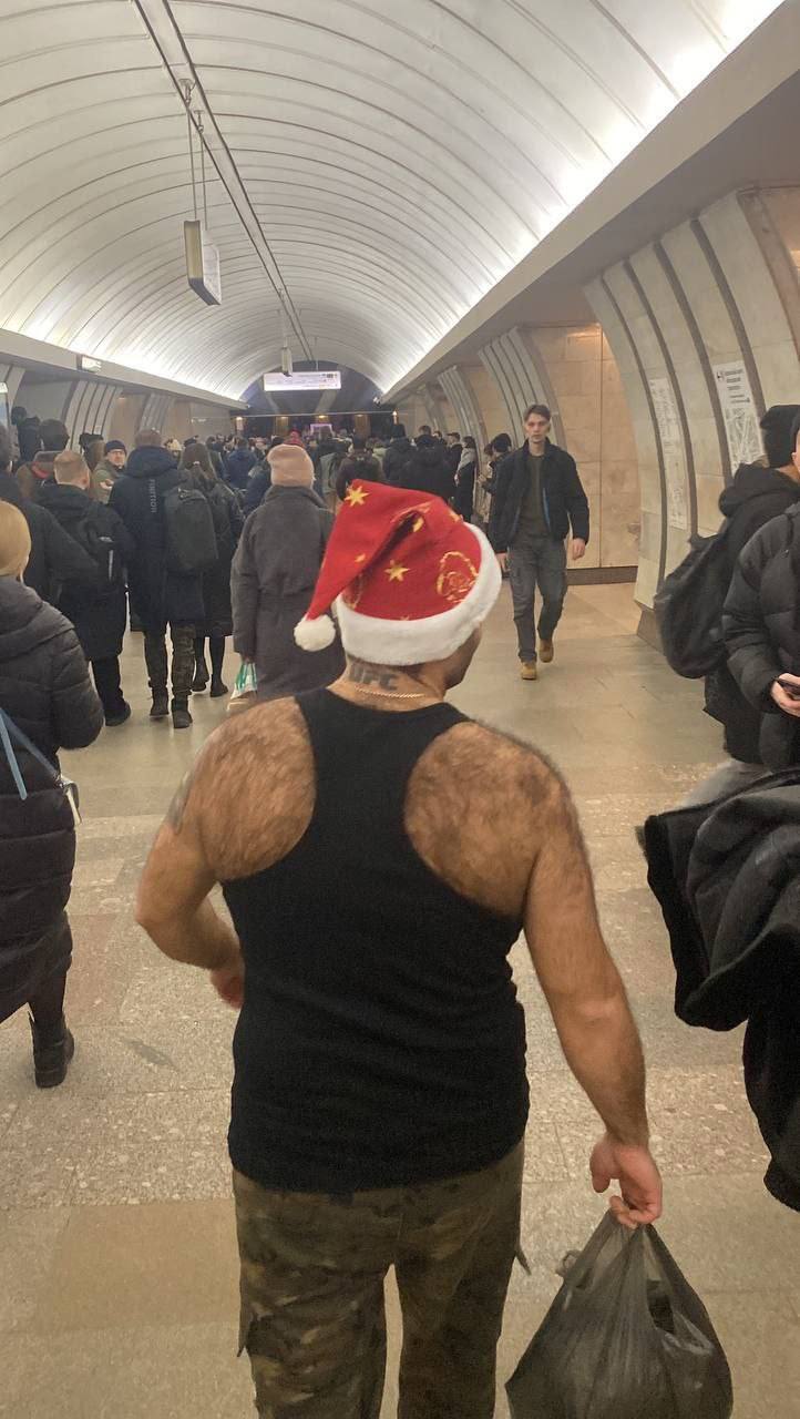 His mother didn't give birth to him, but connected him with love - Moscow, Transport, Metro, New Year, Men, Hair, Public transport, Moscow Metro, Hairiness