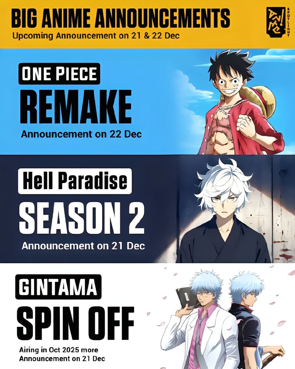 Which popular anime will announce new episodes/seasons this December - Anime, Anime News, Longpost