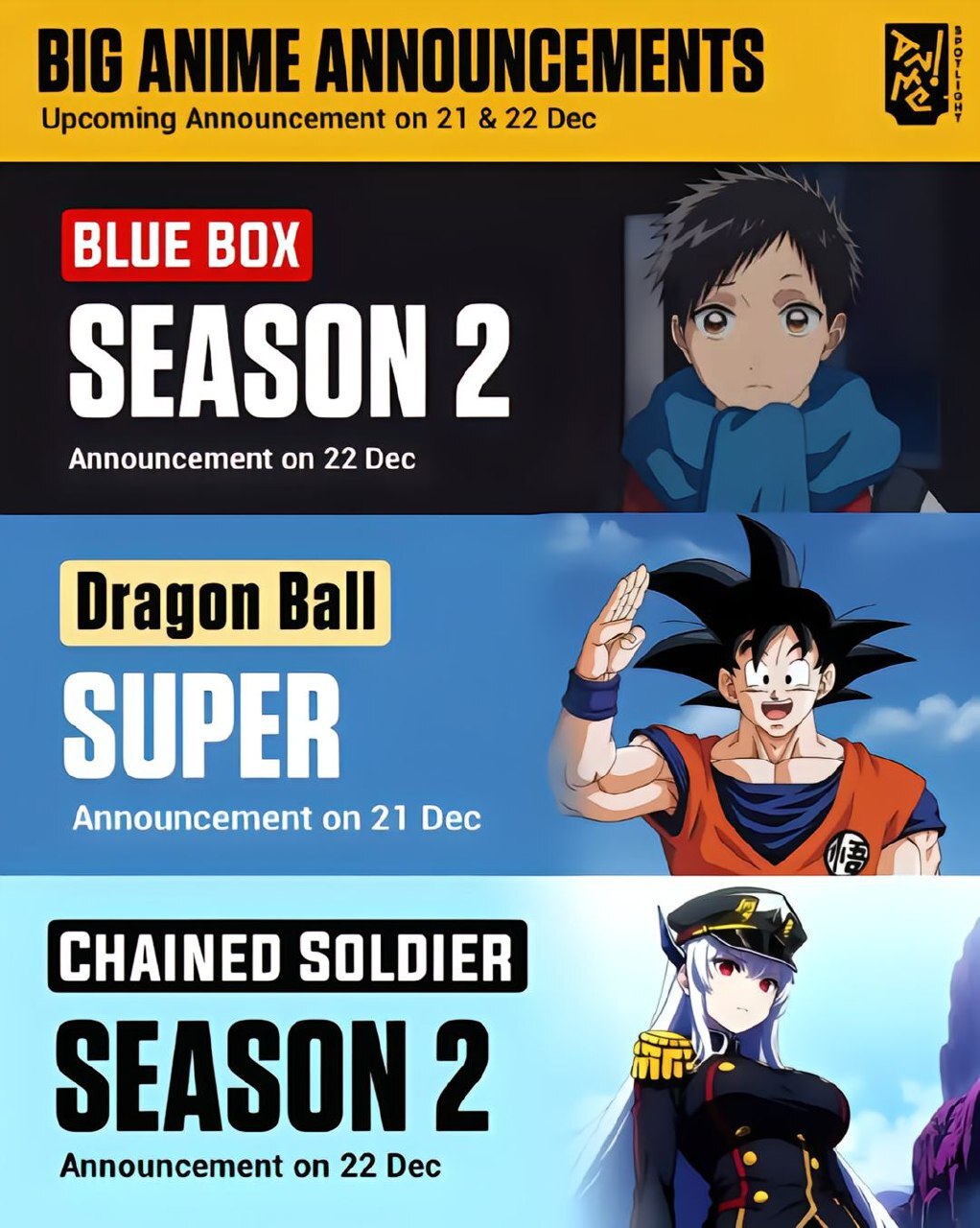 Which popular anime will announce new episodes/seasons this December - Anime, Anime News, Longpost