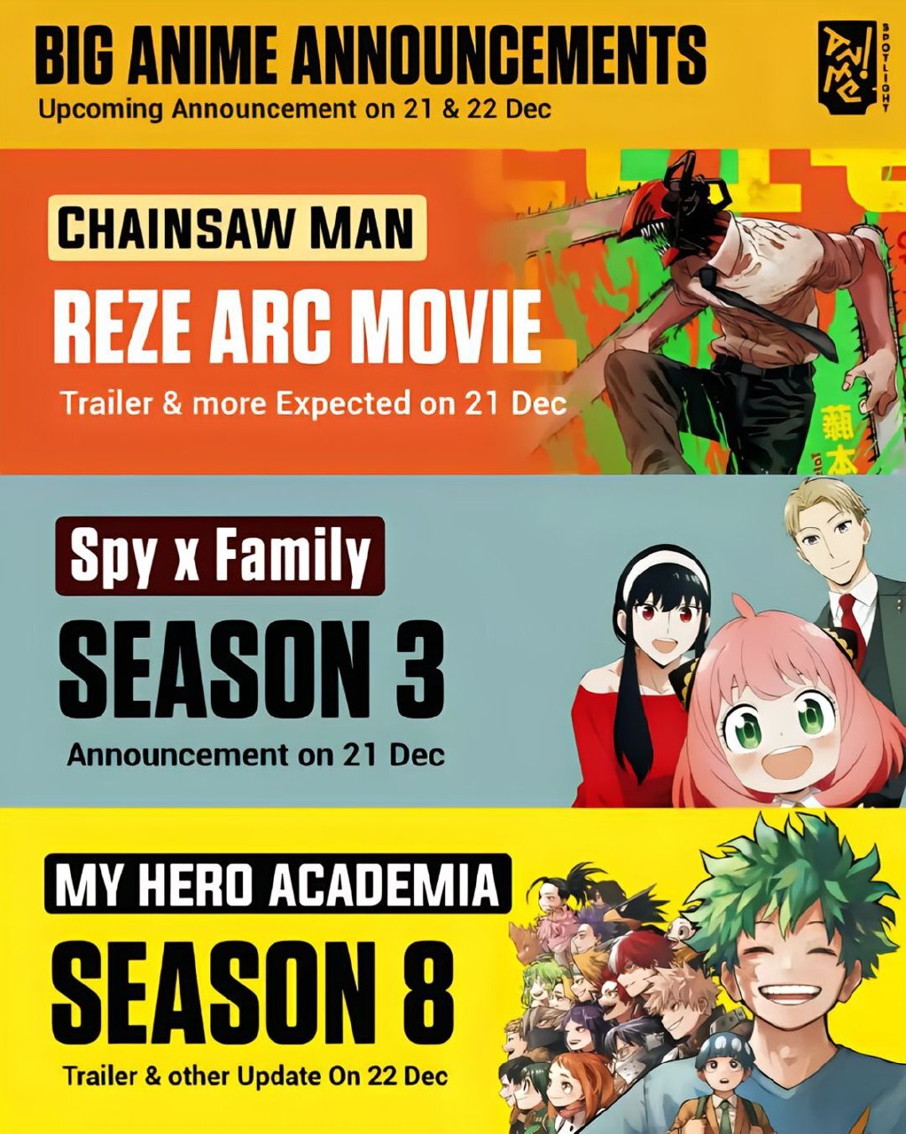 Which popular anime will announce new episodes/seasons this December - Anime, Anime News, Longpost