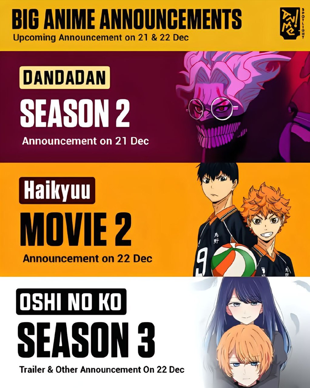 Which popular anime will announce new episodes/seasons this December - Anime, Anime News, Longpost