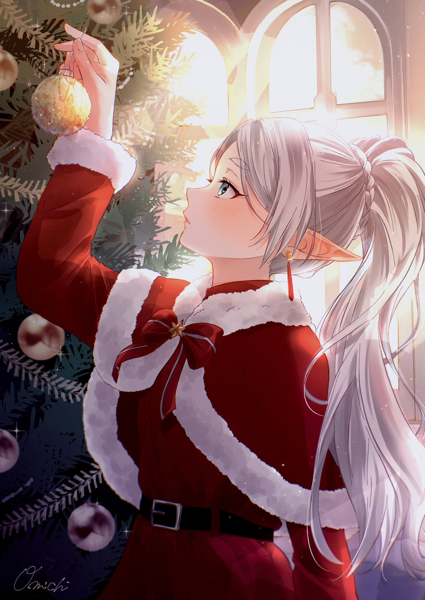 Good night. Let the elf decorate your Christmas tree. - Anime, Anime art, Frieren, Sousou no Frieren