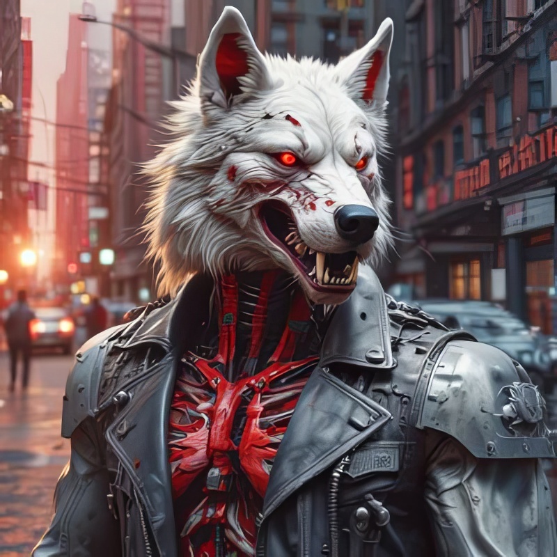 Фурри арт от Wolfmks #284 Infiltrator Wolf - Моё, Арты нейросетей, Арт, Фурри, Furry Art, Furry wolf, Терминатор, Длиннопост