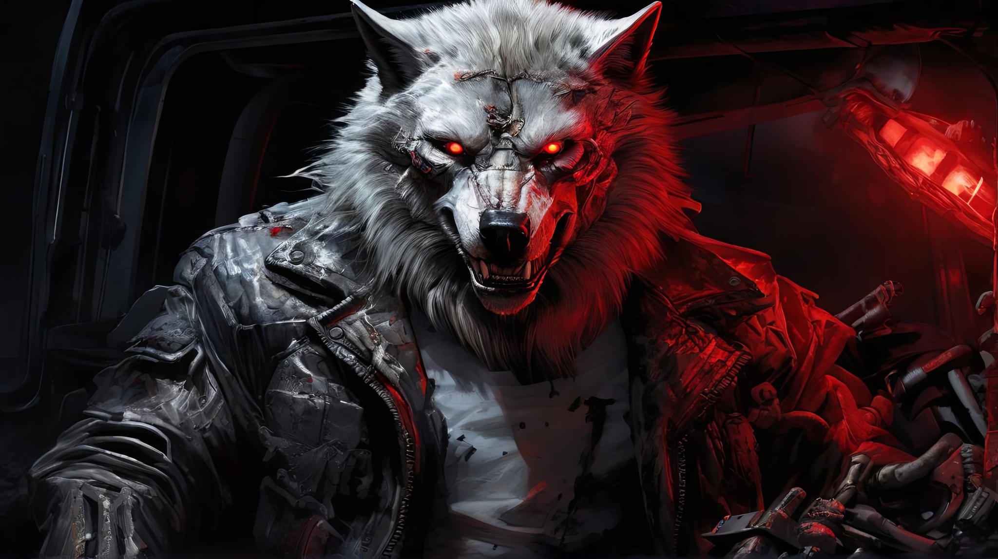 Фурри арт от Wolfmks #284 Infiltrator Wolf - Моё, Арты нейросетей, Арт, Фурри, Furry Art, Furry wolf, Терминатор, Длиннопост