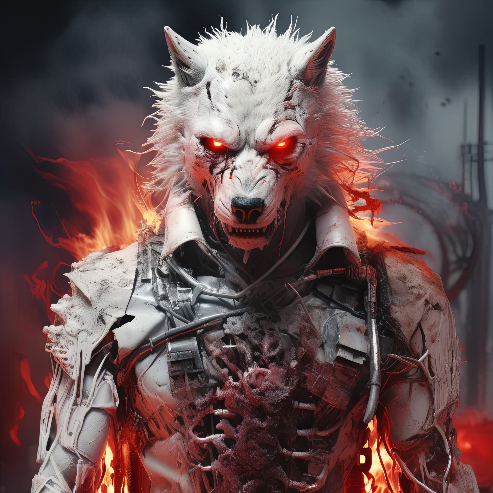 Фурри арт от Wolfmks #284 Infiltrator Wolf - Моё, Арты нейросетей, Арт, Фурри, Furry Art, Furry wolf, Терминатор, Длиннопост