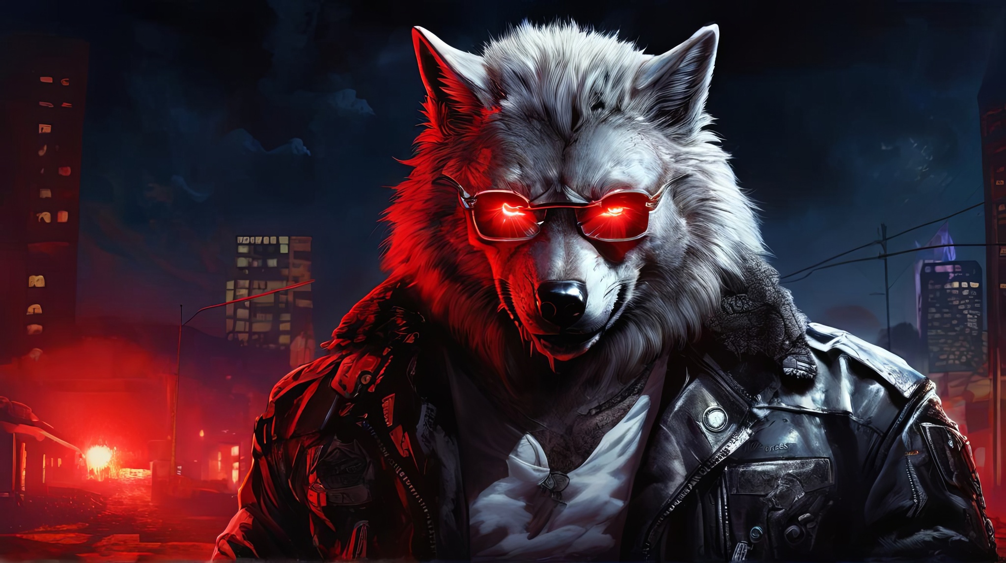 Фурри арт от Wolfmks #284 Infiltrator Wolf - Моё, Арты нейросетей, Арт, Фурри, Furry Art, Furry wolf, Терминатор, Длиннопост