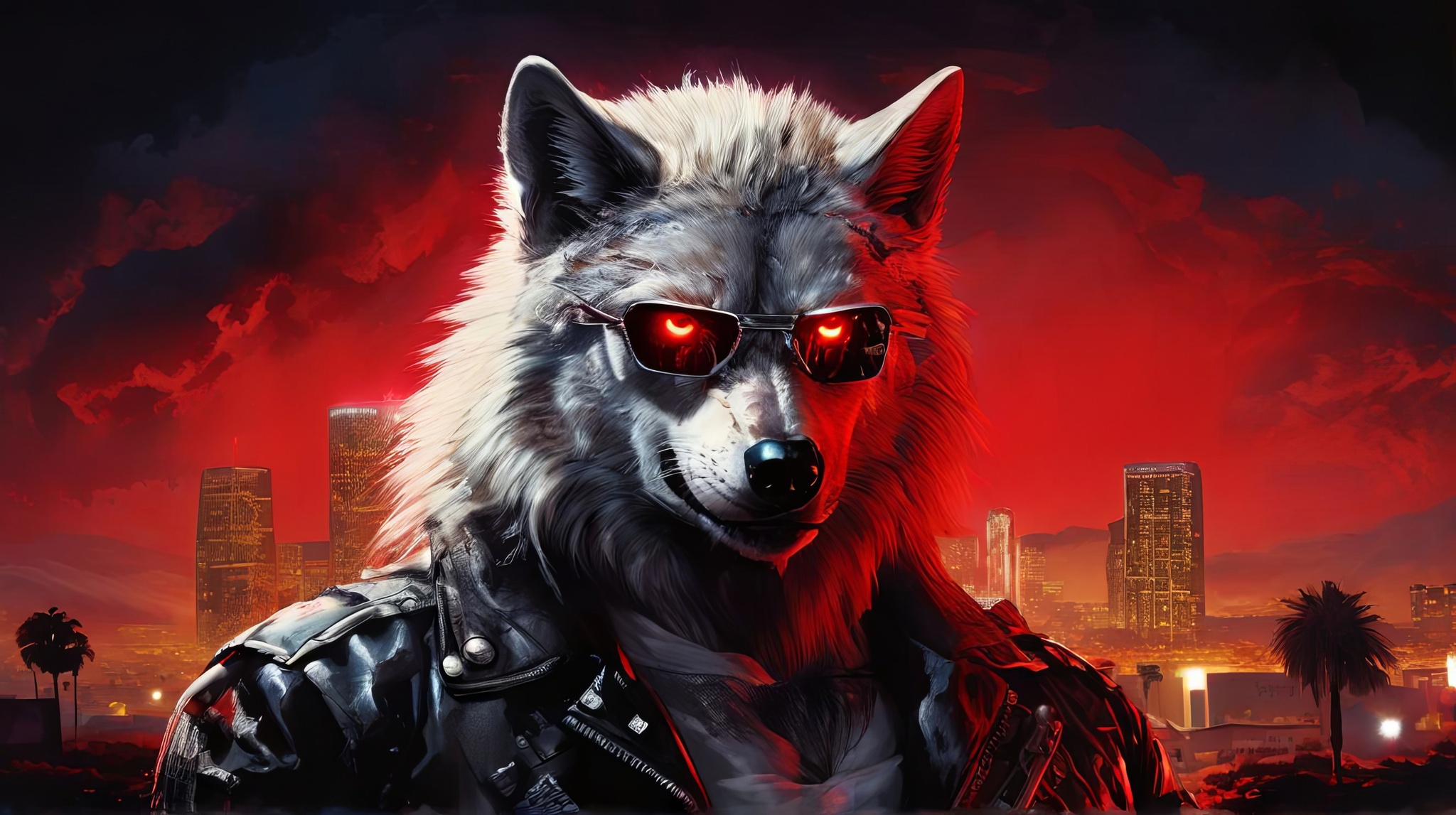 Фурри арт от Wolfmks #284 Infiltrator Wolf - Моё, Арты нейросетей, Арт, Фурри, Furry Art, Furry wolf, Терминатор, Длиннопост