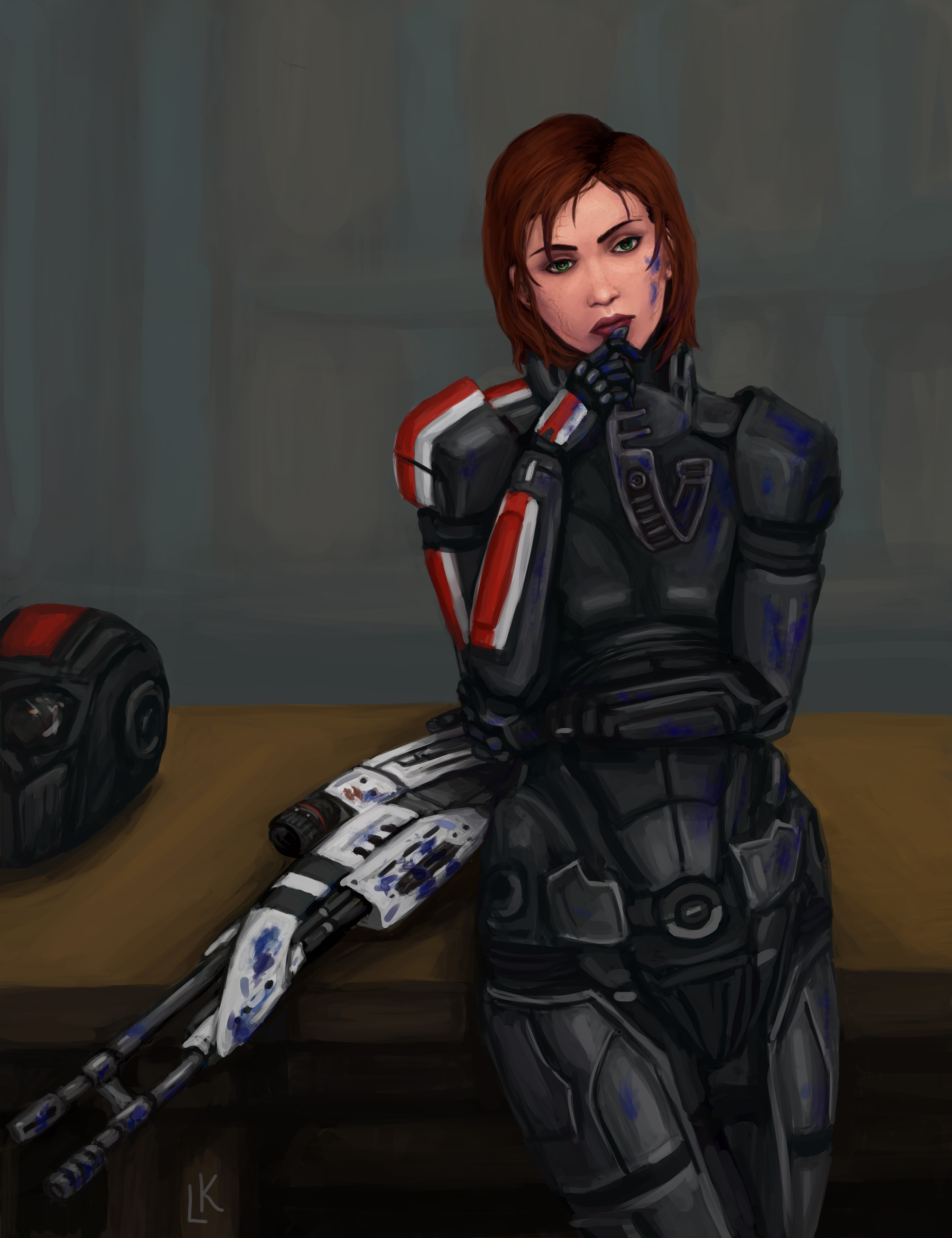 I can't lose you now - My, Mass effect, Shepard, Femshep, Garrus, Sniper rifle