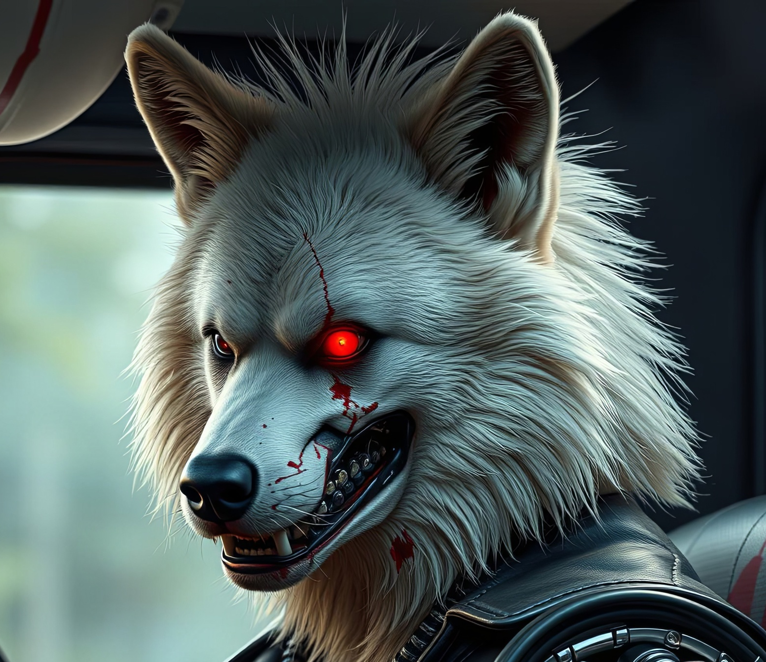 Фурри арт от Wolfmks #284 Infiltrator Wolf - Моё, Арты нейросетей, Арт, Фурри, Furry Art, Furry wolf, Терминатор, Длиннопост