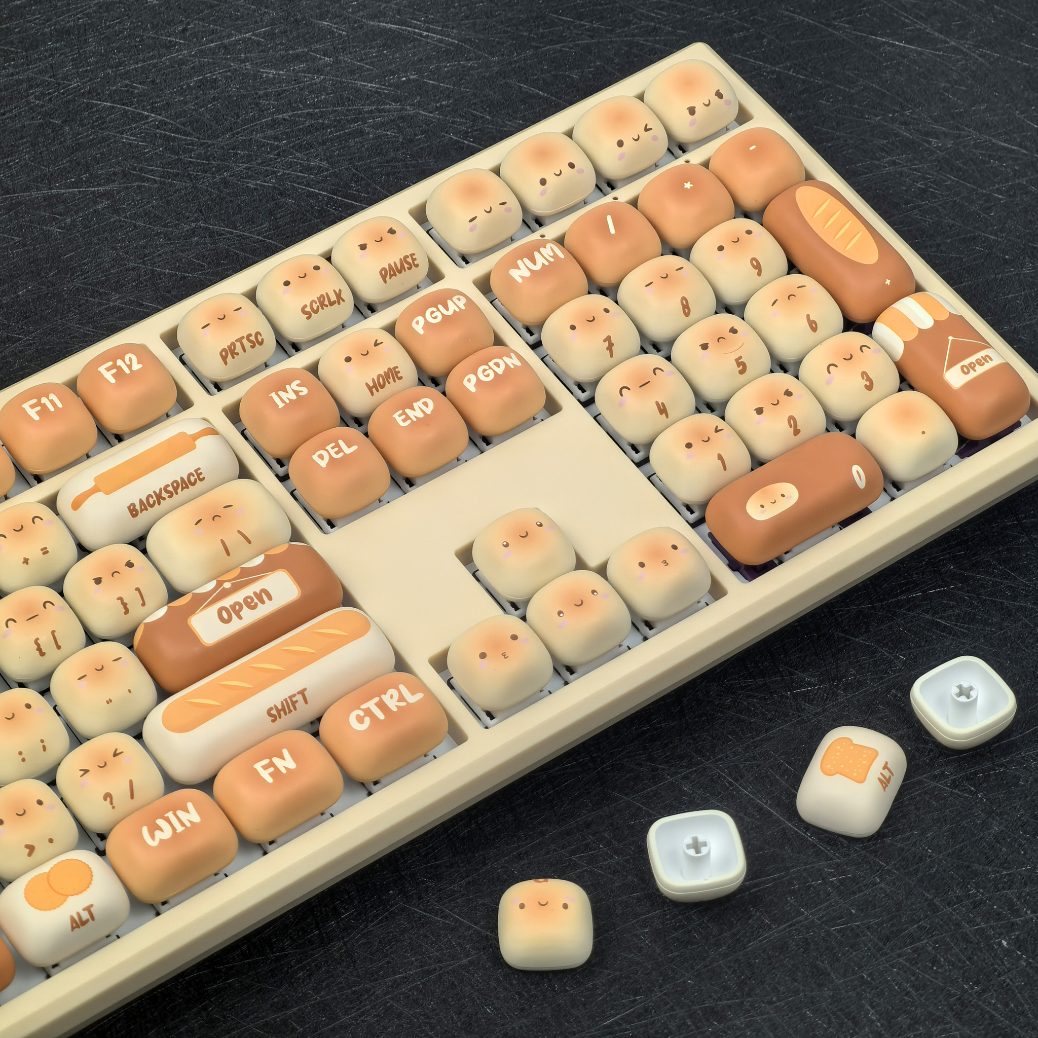 Keyboard with bread-shaped keys - Keyboard, Gaming Keyboard, Bread, Гаджеты, Computer, Computer hardware, Periphery, Button, Electronics, Unusual, Funny, Longpost