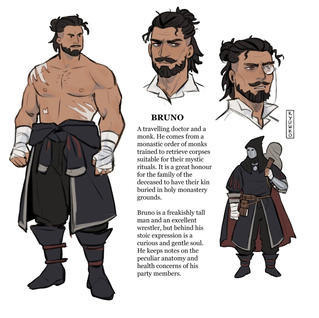 Interesting characters for DnD games in the art of the artist kyuwkou - Character Sheet, Art, Fantasy, Tabletop role-playing games, Dungeons & dragons, Artist, Longpost, beauty, Kyuwkou