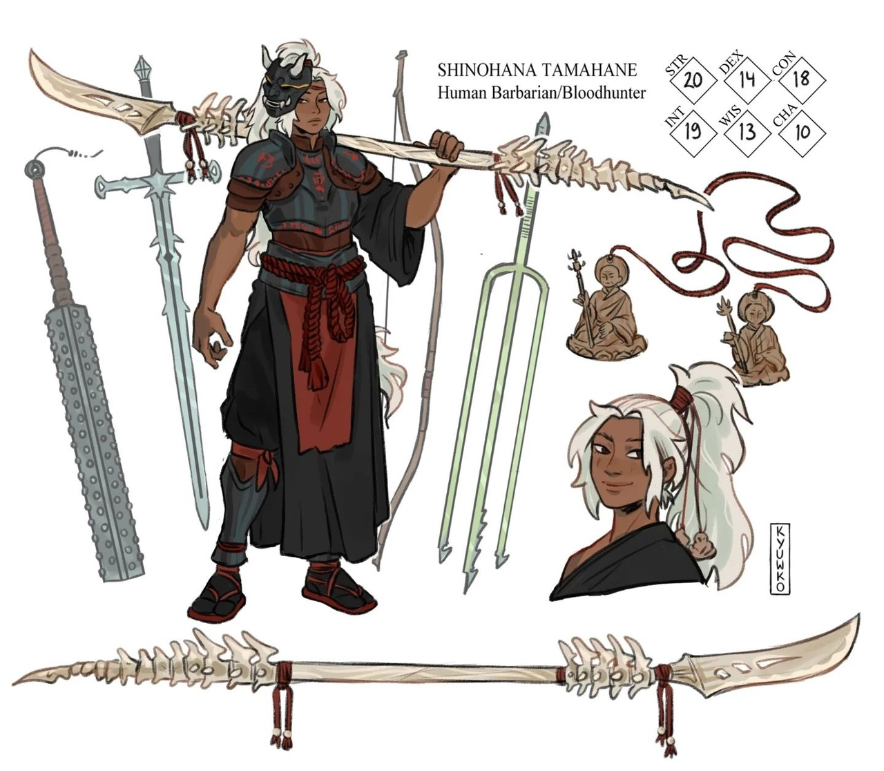 Interesting characters for DnD games in the art of the artist kyuwkou - Character Sheet, Art, Fantasy, Tabletop role-playing games, Dungeons & dragons, Artist, Longpost, beauty, Kyuwkou