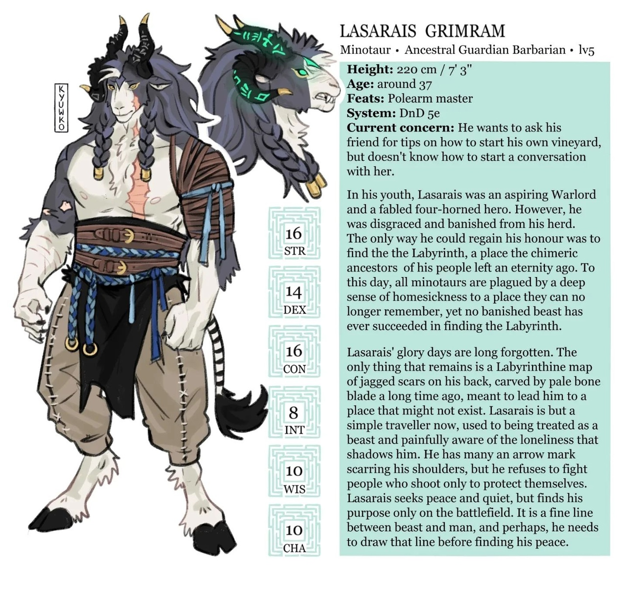 Interesting characters for DnD games in the art of the artist kyuwkou - Character Sheet, Art, Fantasy, Tabletop role-playing games, Dungeons & dragons, Artist, Longpost, beauty, Kyuwkou