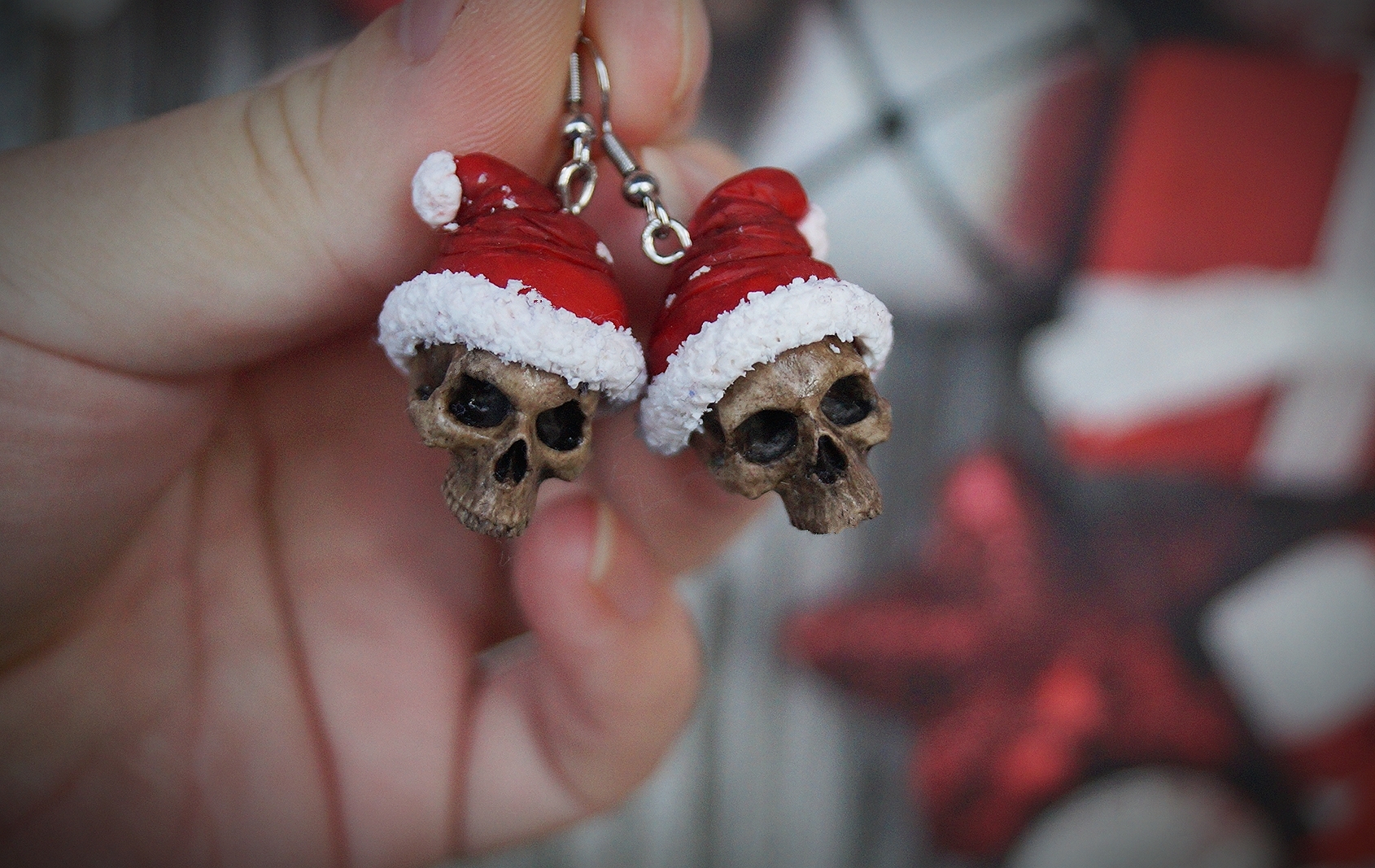 Creepy Christmas decorations - My, Polymer clay, Needlework without process, New Year, Santa Claus, Kripota, Blood, Лепка, Scull, Longpost