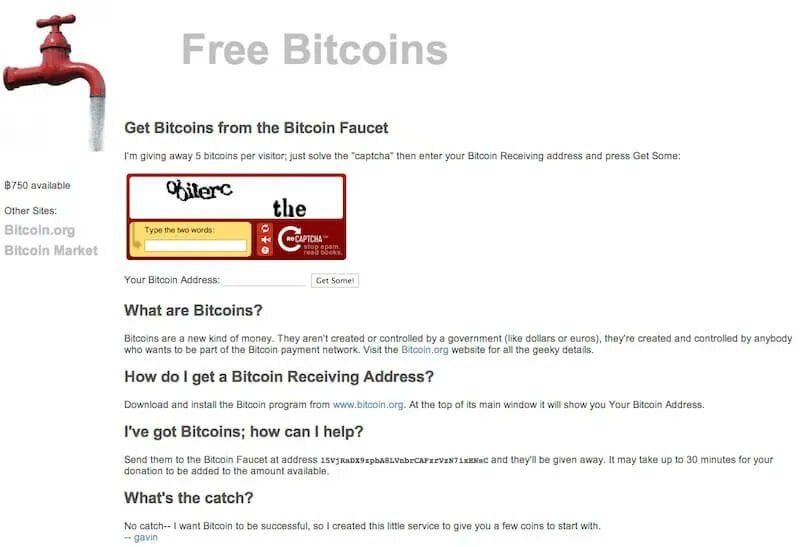 В 2010 году сайт Bitcoin Faucet раздавал по 5 биткоинов! - Биткоины, Криптовалюта, Машина времени