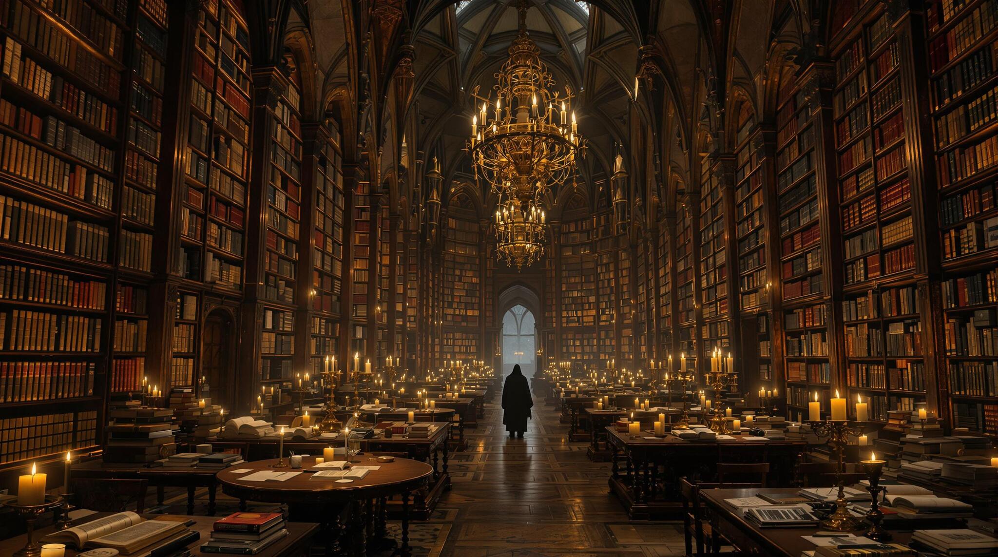 Sanctuary of knowledge - My, Neural network art, Нейронные сети, Prompt, Flux, Wallpaper, Desktop wallpaper