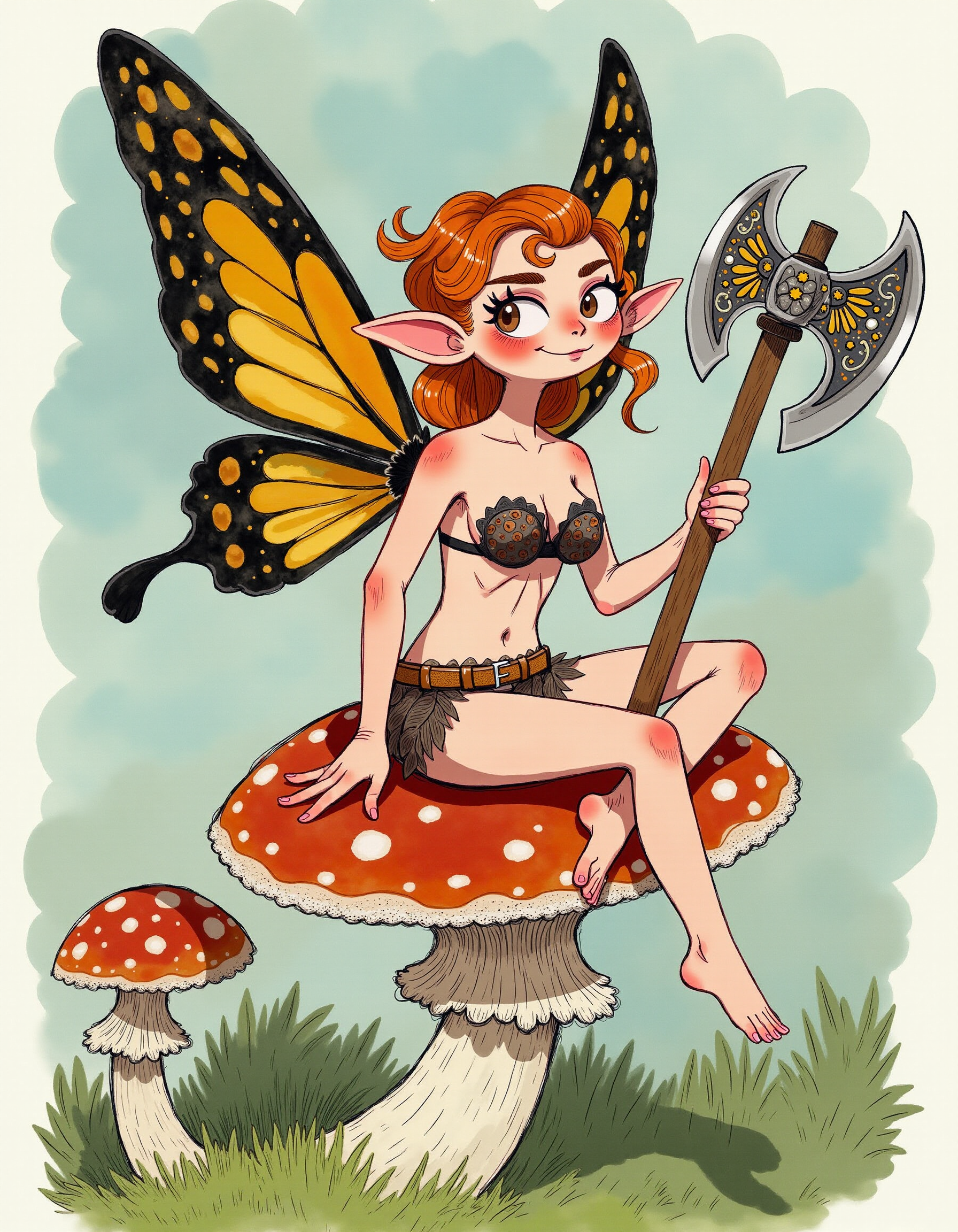 Barbara the Fairy - My, Neural network art, Pinanoc, Barbarian, Barbarian, Barbara, Dungeons & dragons, Flux, Fairy