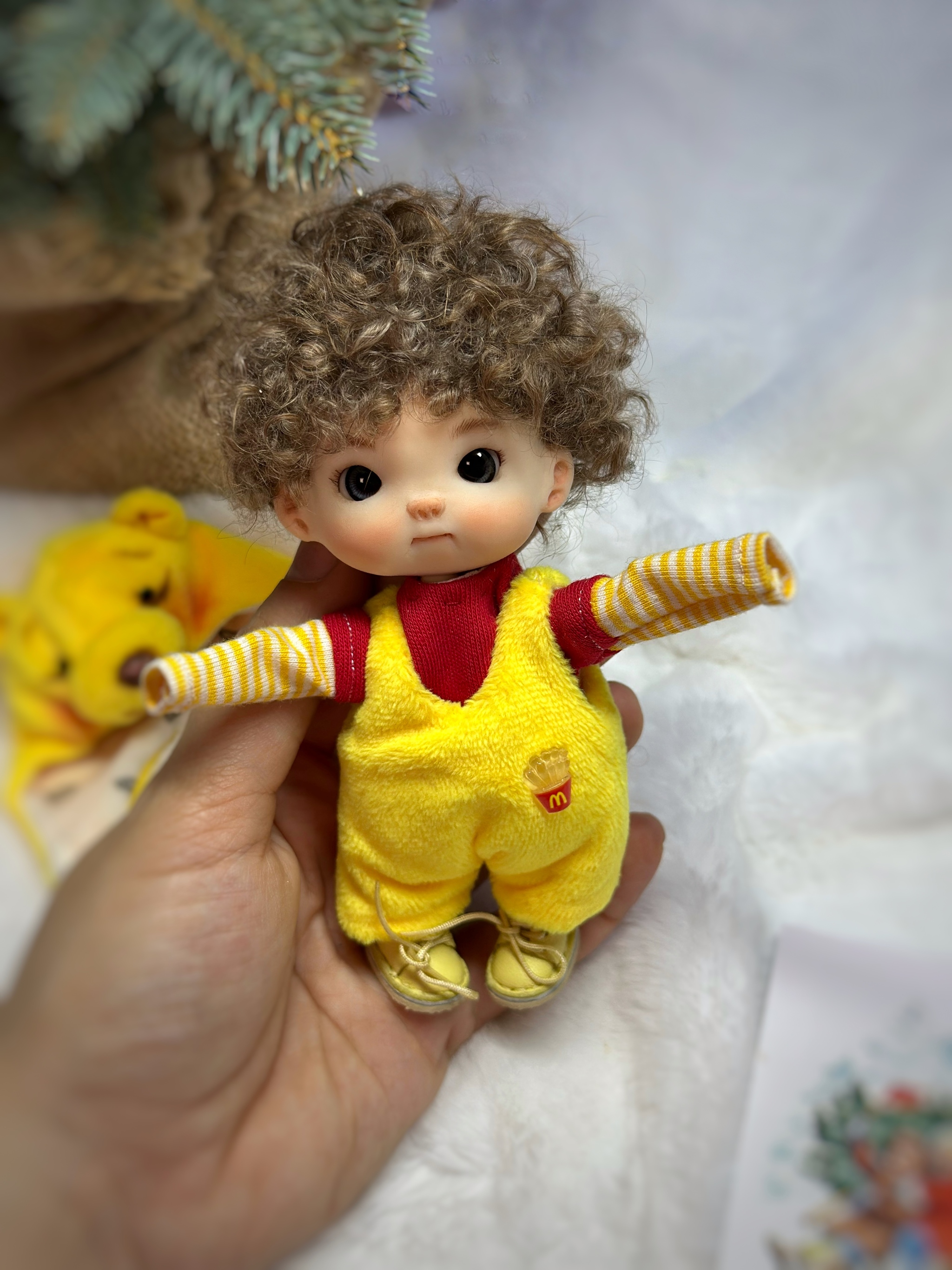 Winnie the Pooh - My, Needlework without process, Jointed doll, Doll, Obitsu, Collection, Winnie the Pooh, Collecting, Presents, New Year, Longpost