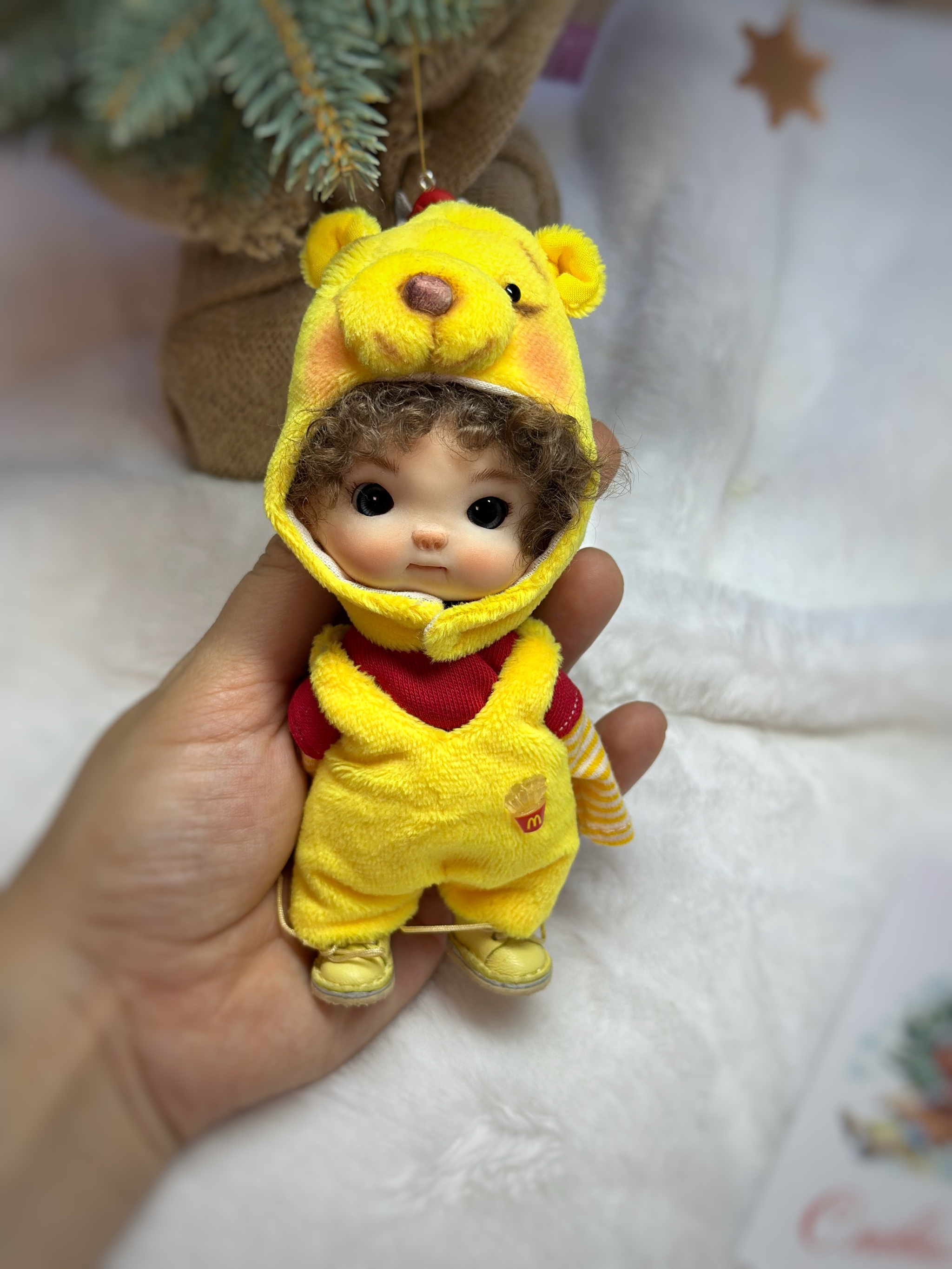 Winnie the Pooh - My, Needlework without process, Jointed doll, Doll, Obitsu, Collection, Winnie the Pooh, Collecting, Presents, New Year, Longpost