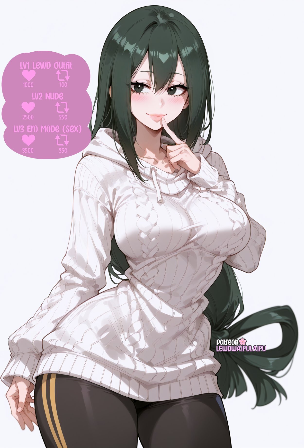 Цую - Арт, Аниме, Anime Art, Арты нейросетей, Boku no Hero Academia, Asui Tsuyu, Extra thicc