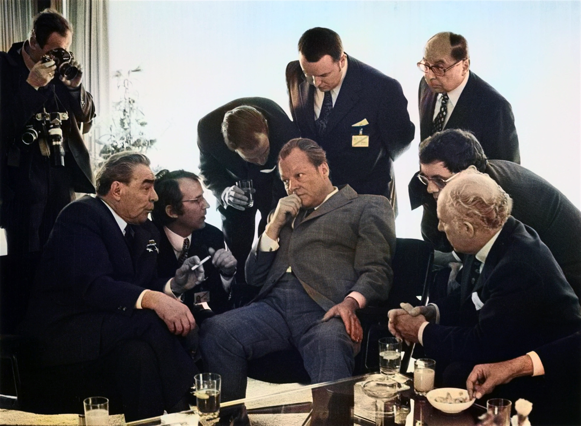 Informal Brezhnev - My, Old photo, Leonid Brezhnev, Banquet, Alcohol, Diplomacy, Informal, Nostalgia, the USSR, Stagnation, 70th, General, Secretary, Central Committee of the CPSU, Fidel Castro, Richard Nixon, Gerald Ford, Jimmy Carter