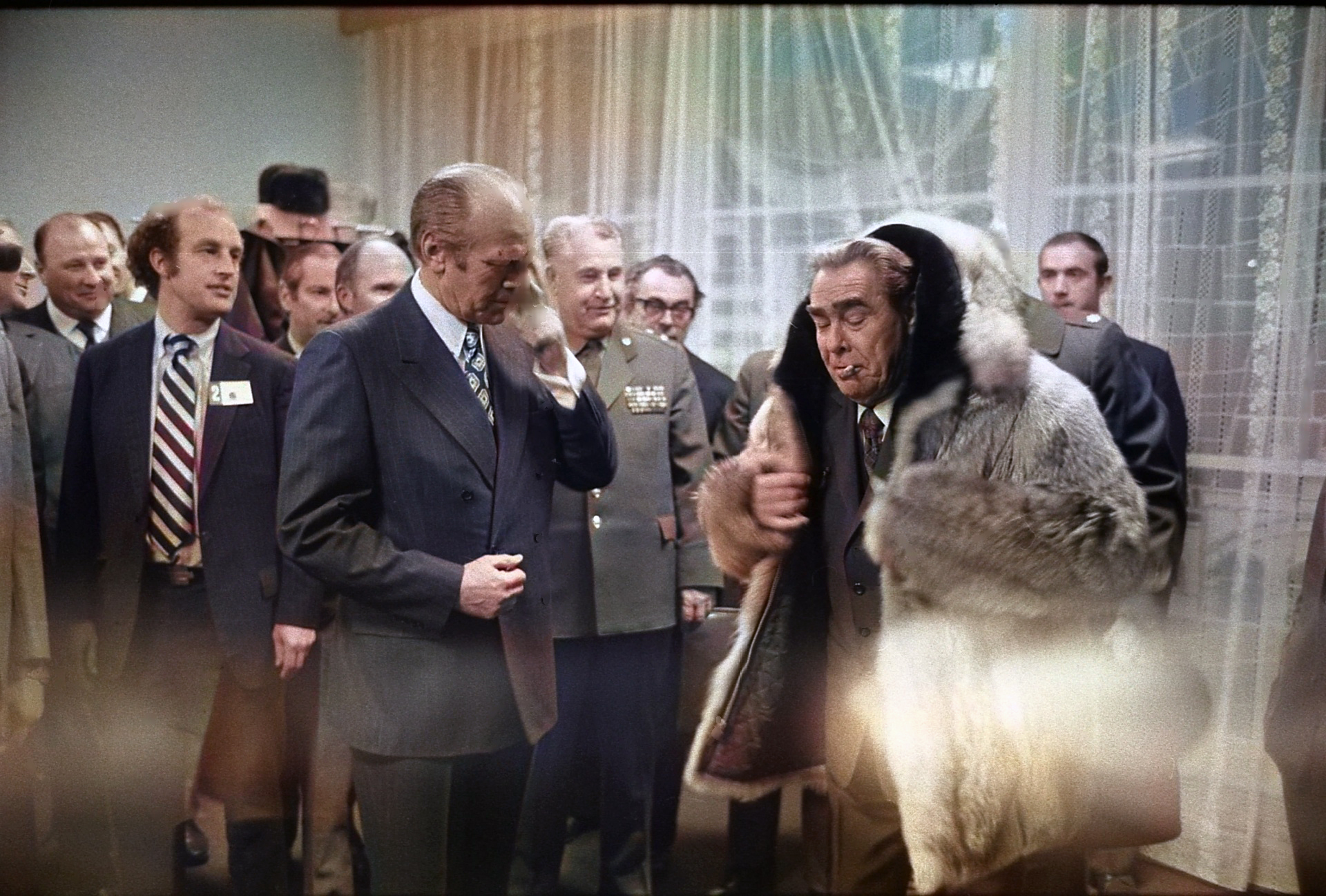 Informal Brezhnev - My, Old photo, Leonid Brezhnev, Banquet, Alcohol, Diplomacy, Informal, Nostalgia, the USSR, Stagnation, 70th, General, Secretary, Central Committee of the CPSU, Fidel Castro, Richard Nixon, Gerald Ford, Jimmy Carter