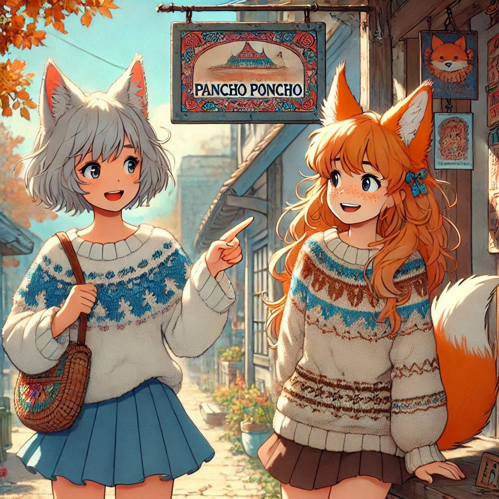 Cake Tour (e05) - My, Neural network art, Нейронные сети, Art, Anime, Anime art, Original character, Girls, Kitsune, Animal ears, Tail, Drive, Travels, Cake, Sea, Autumn, Ginger & White, Longpost