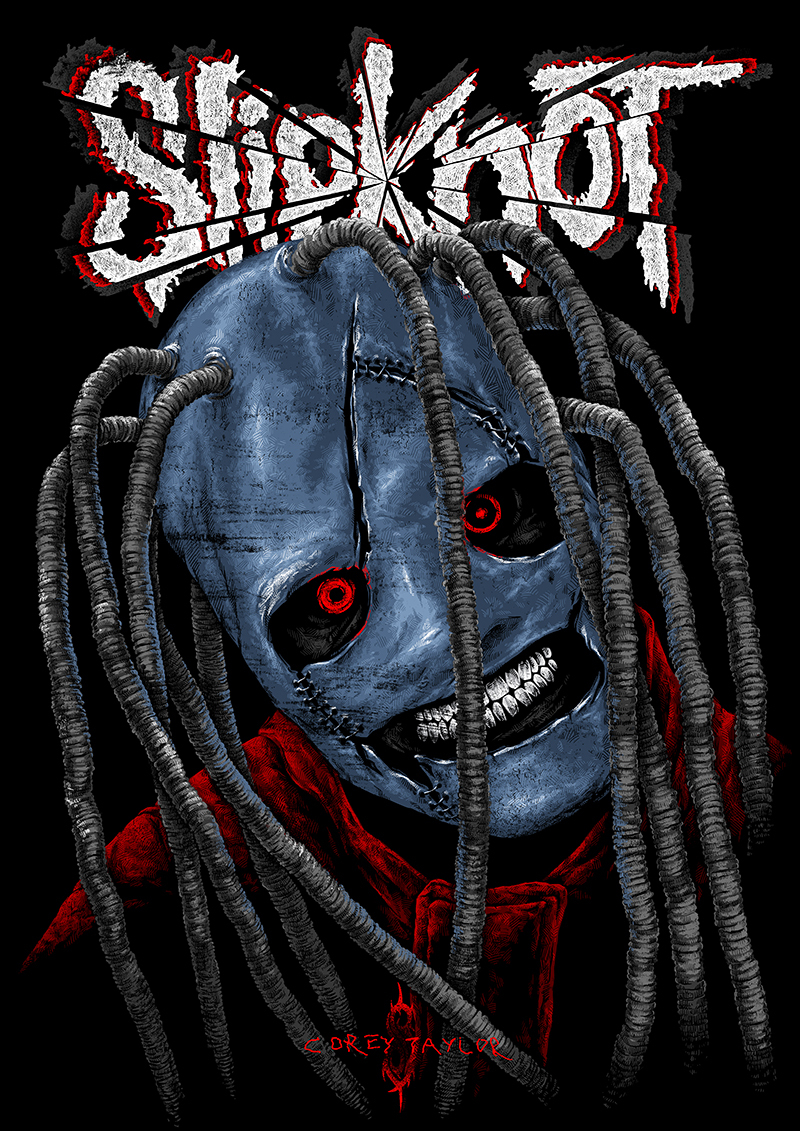 Corey Taylor from Slipknot - Моё, Арт, Рисунок, Художник, Рисование, Иллюстрации, 2D, Slipknot, Кори Тейлор, Рок, Metal, Портрет, Графика, Компьютерная графика, Маска, Digital, Цифровой рисунок, Вертикальное видео, Процесс рисования, Творчество, Photoshop, Видео, Длиннопост