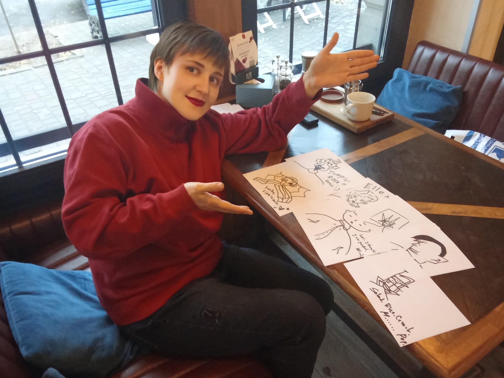 Anyo Anishe: Me and My Drawings. Cafe - Images, Picture with text, Art, Modern Art, Surrealism