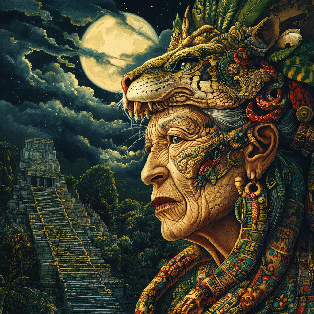 Today is the day of the goddess Ixchel - My, Mythology, Neural network art, Goddess, Longpost