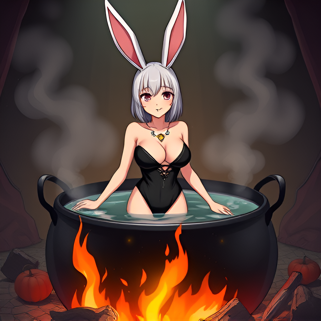 Bathing the rabbit girls in boiling water - Bathing, Swimsuit, Girls, Anime, Art, Boiler, Boiling water