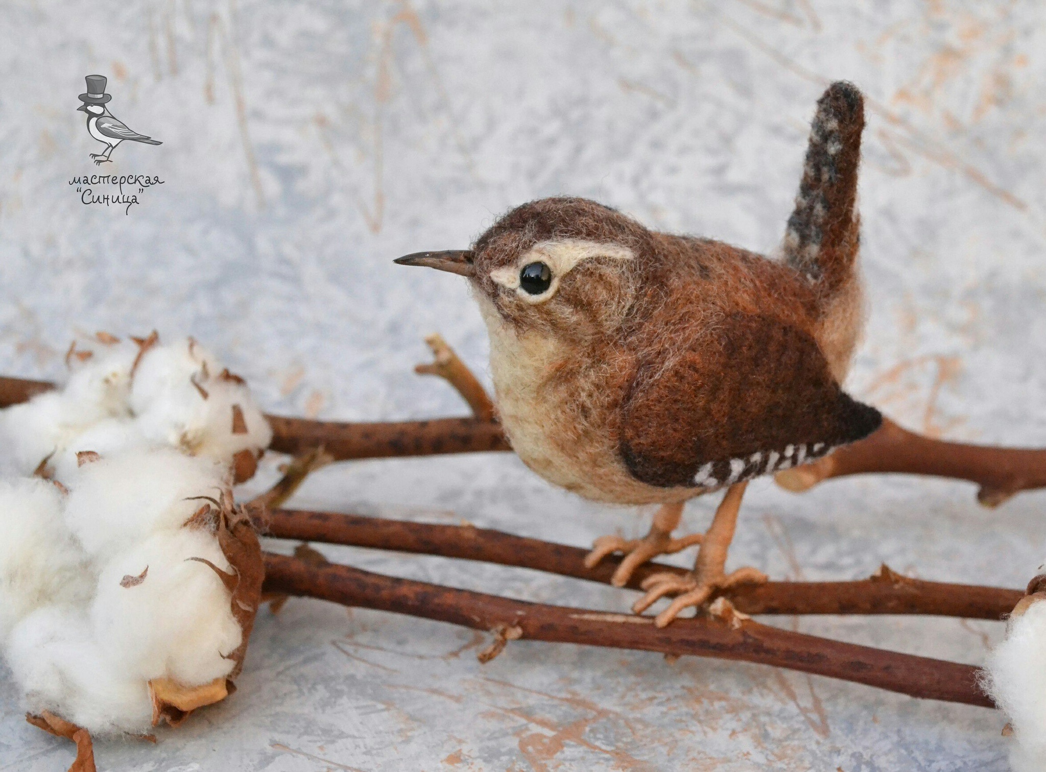 Felted Nettle - My, Needlework without process, Dry felting, Wren, Longpost