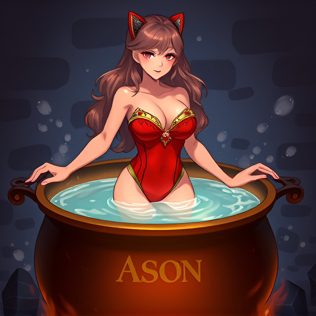 Beauties in boiling water - Bathing, Swimsuit, Girls, Anime, Art, Boiler, Boiling water, Neural network art