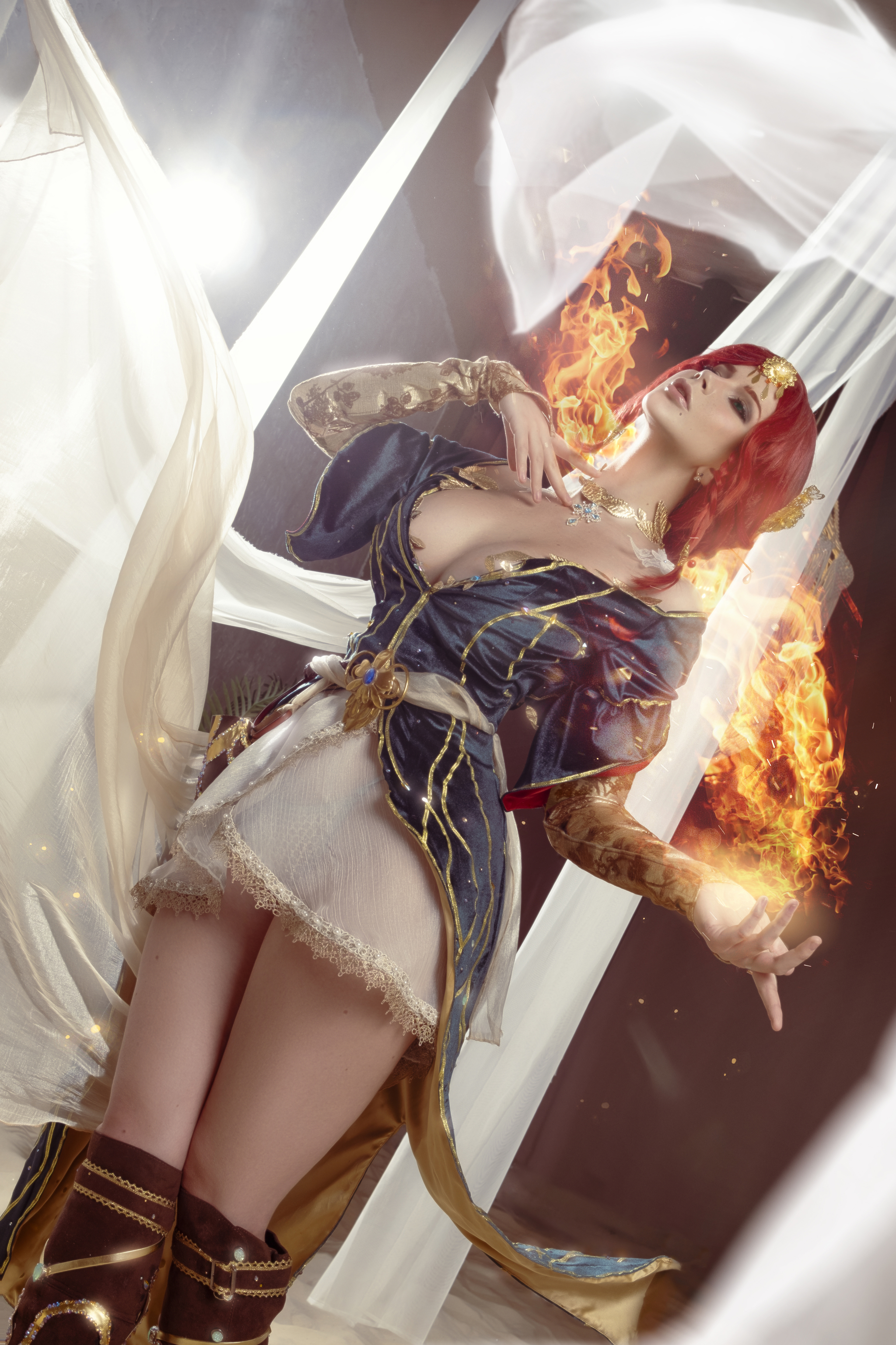 I became an ambassador of the Naraka x Witcher collaboration (2) - My, Cosplayers, Needlework with process, Cosplay, Witcher, The Witcher 3: Wild Hunt, Triss Merigold, Yennefer, Games, Computer games, Girls, Fashion model, Costume, PHOTOSESSION, Longpost