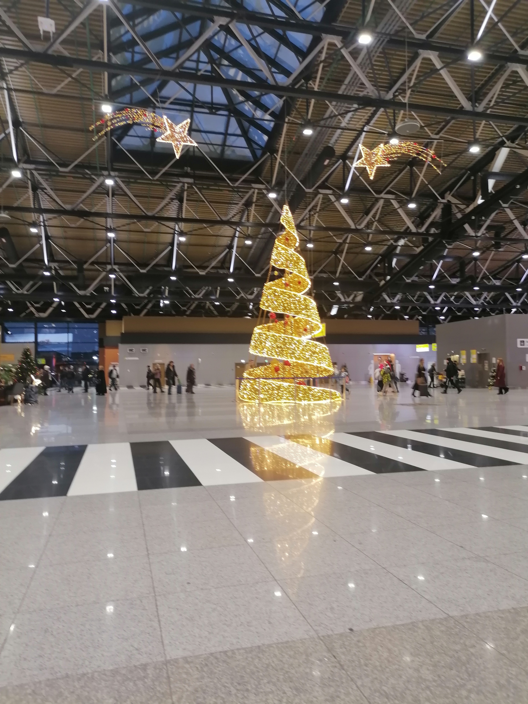 At the airport - My, Mobile photography, The airport, Christmas tree