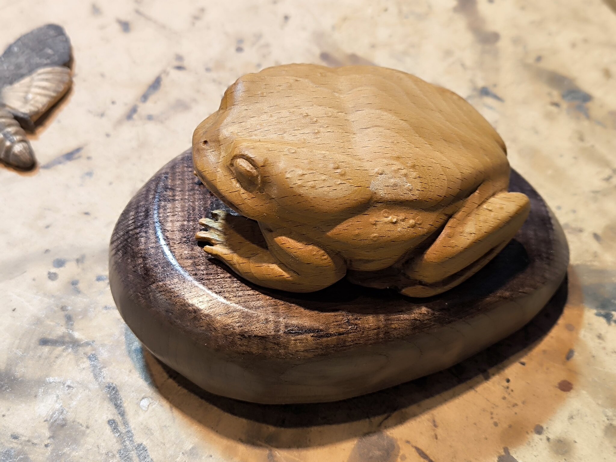 I can do it too - here's a TOAD for you - My, Wood carving, Needlework with process, Author's toy, Toad, It Is Wednesday My Dudes, Longpost