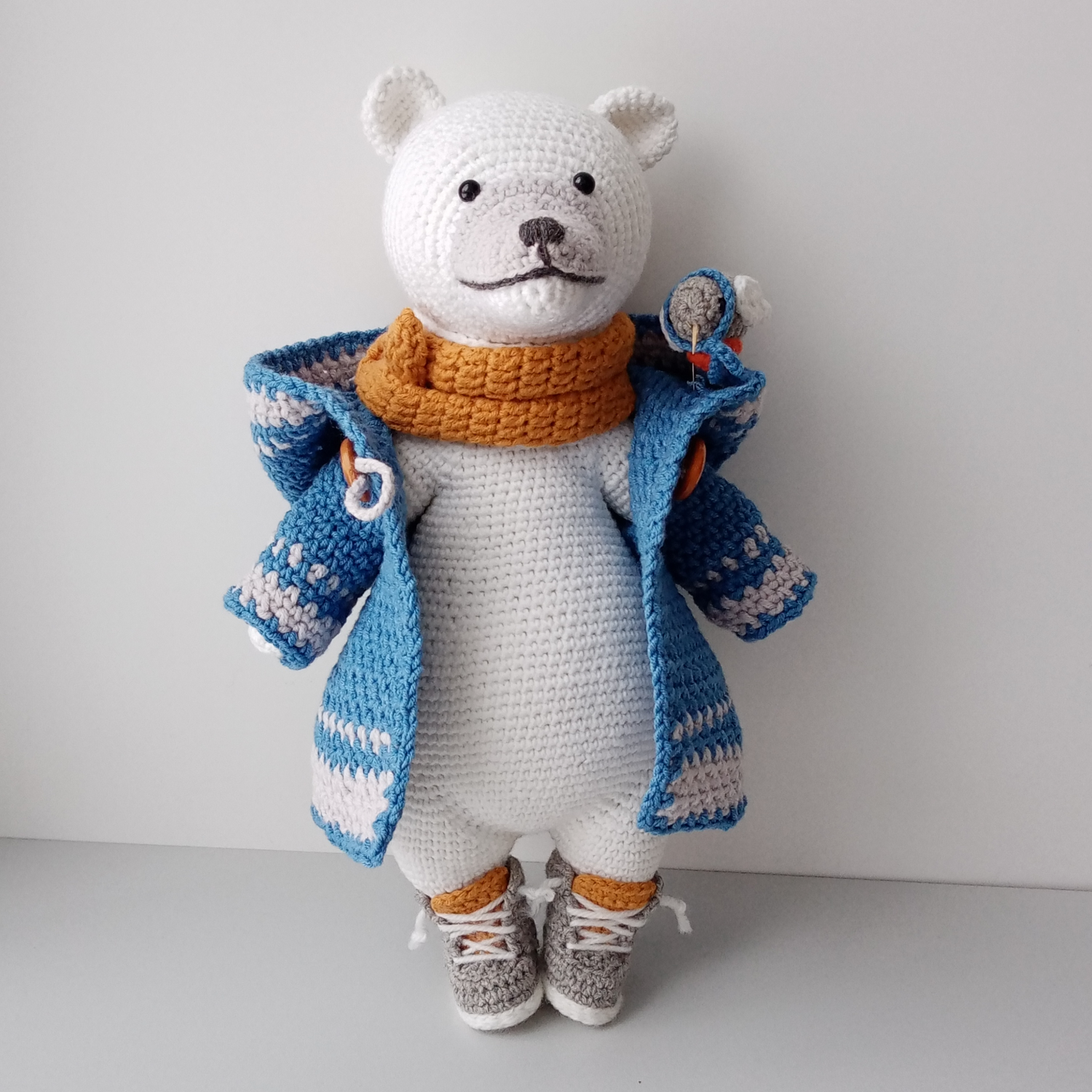 Knitted bear in clothes - Knitted toys, Crochet, Soft toy, Amigurumi, Popular, Knitting, Toys, Presents, New Year, Video, Vertical video, Longpost