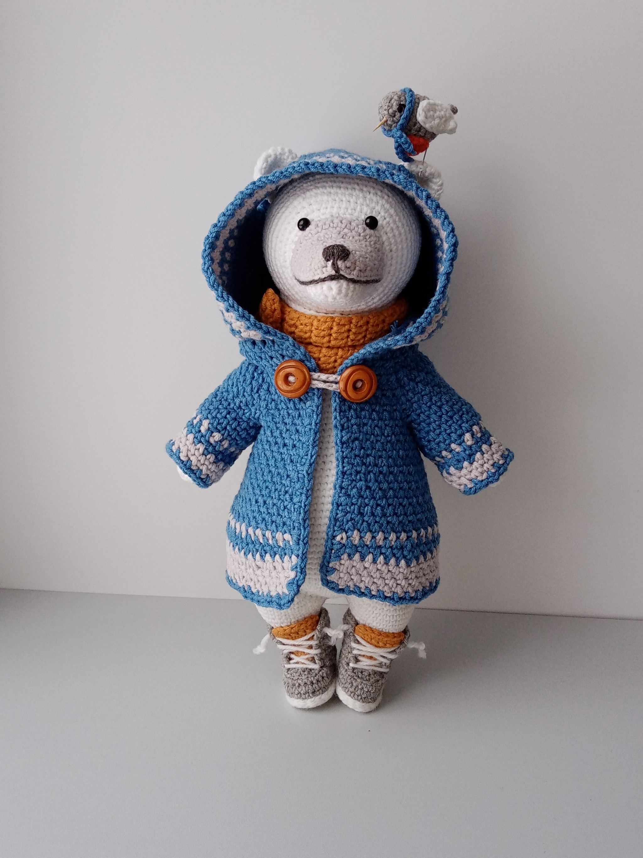 Knitted bear in clothes - Knitted toys, Crochet, Soft toy, Amigurumi, Popular, Knitting, Toys, Presents, New Year, Video, Vertical video, Longpost