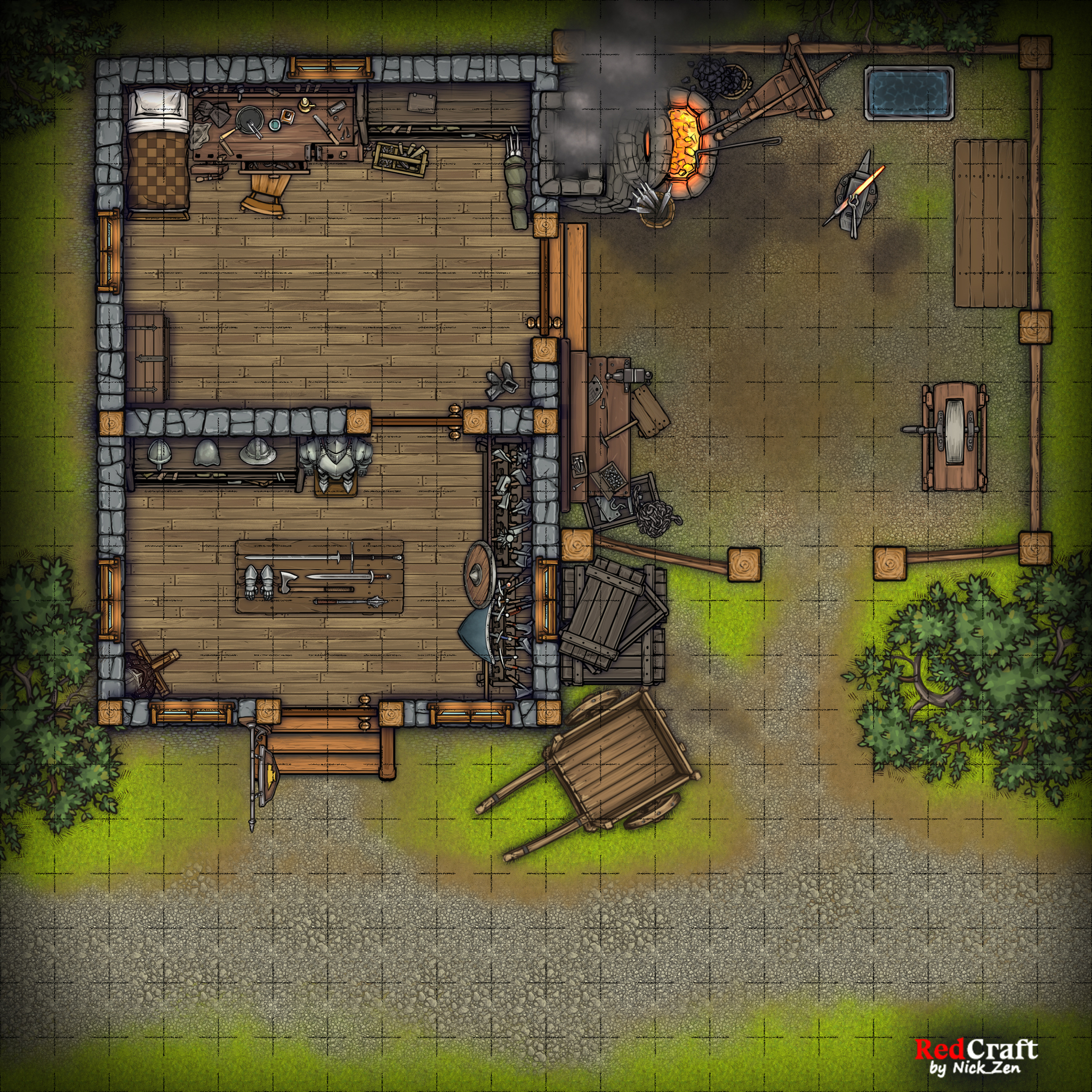 Blacksmith topdown asset for maps + free map) - Board games, Gamedev, Dungeons & dragons, Cards, Dnd 5, Tabletop role-playing games, Our NRI, Asset, Pathfinder, RPG, VKontakte (link), Longpost