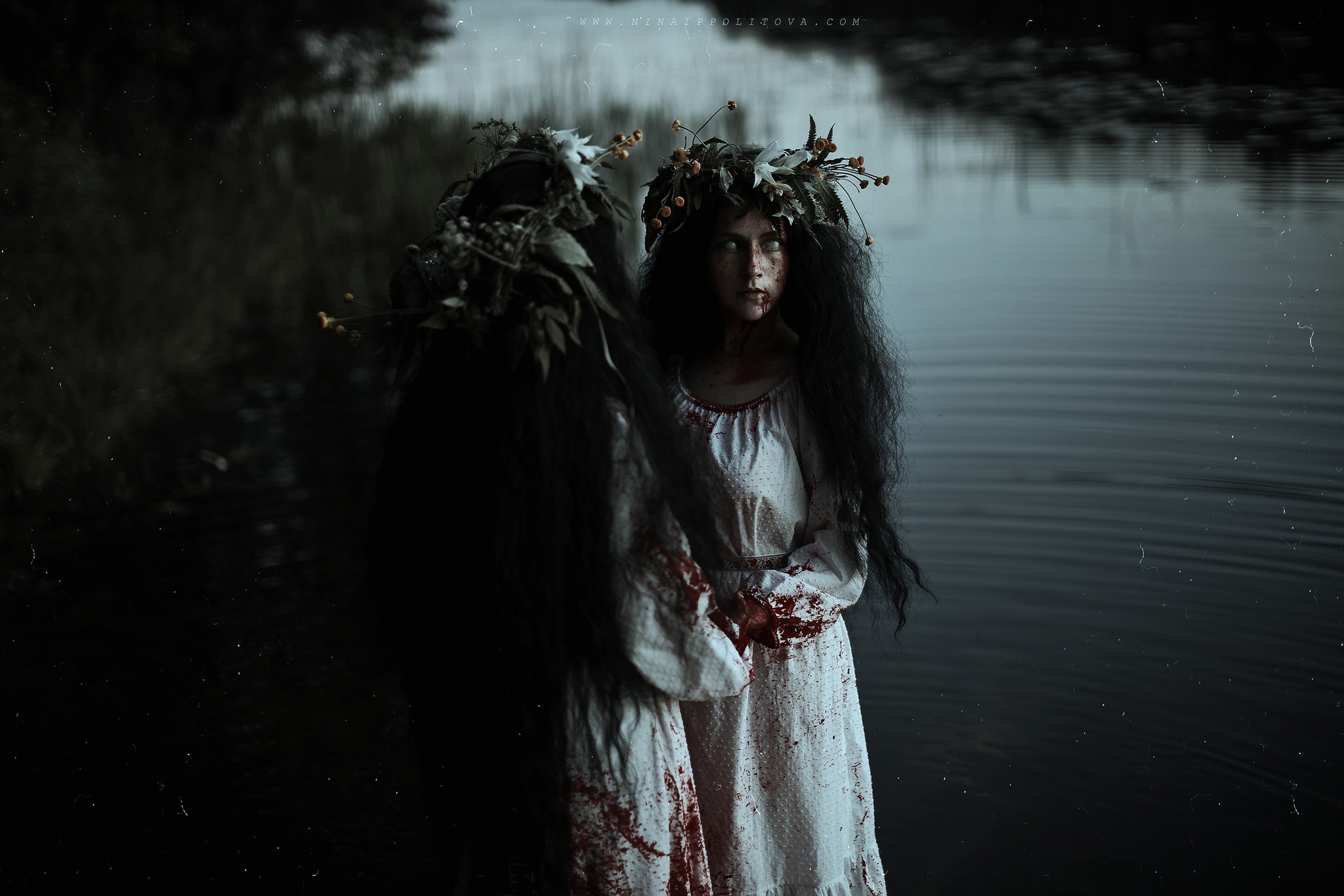 Two girls were sitting by the lake and performing fortune telling rituals... - The photo, PHOTOSESSION, Cosplay, Cosplayers, Slavic mythology, Mythology, The dead, The dead, Longpost