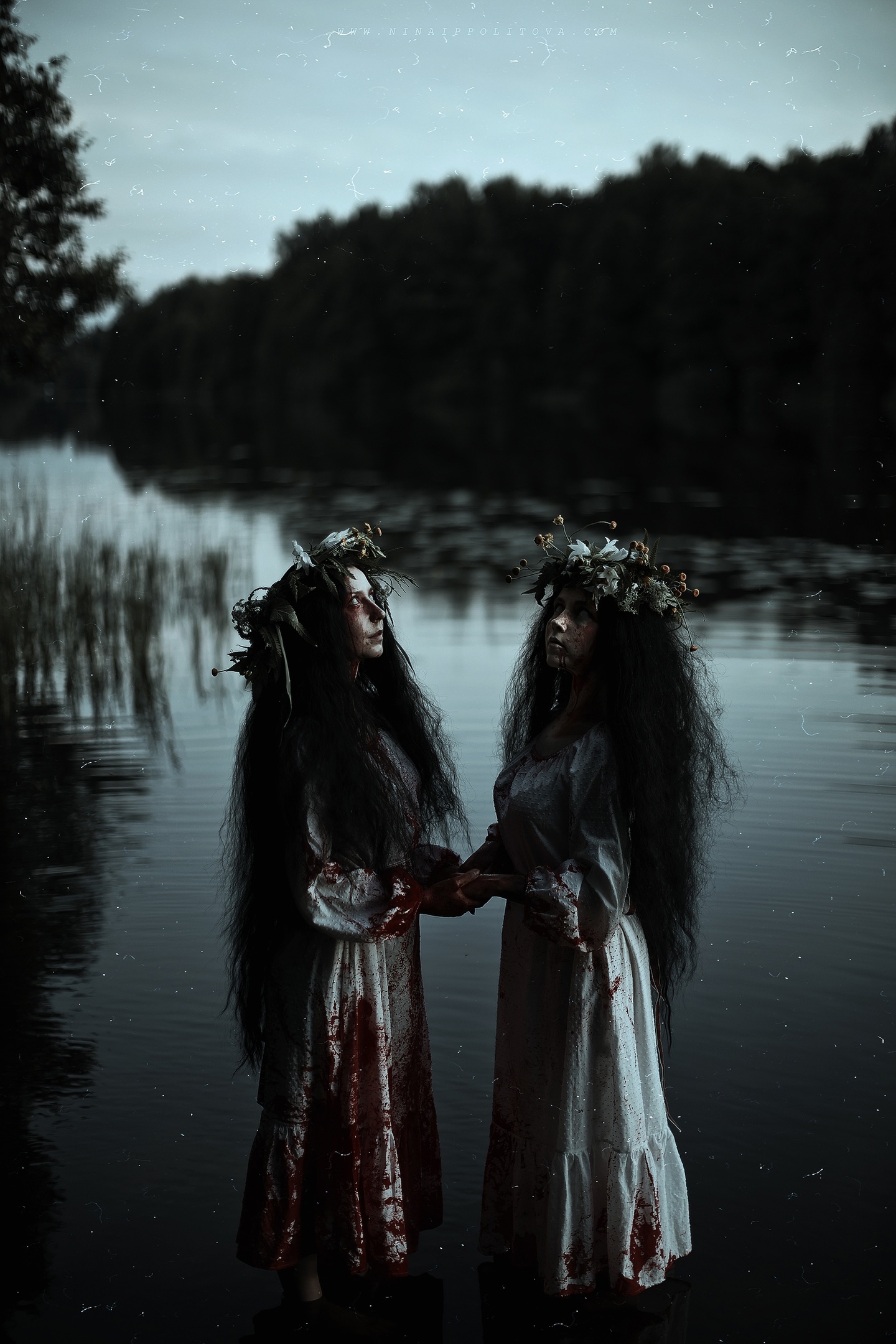 Two girls were sitting by the lake and performing fortune telling rituals... - The photo, PHOTOSESSION, Cosplay, Cosplayers, Slavic mythology, Mythology, The dead, The dead, Longpost